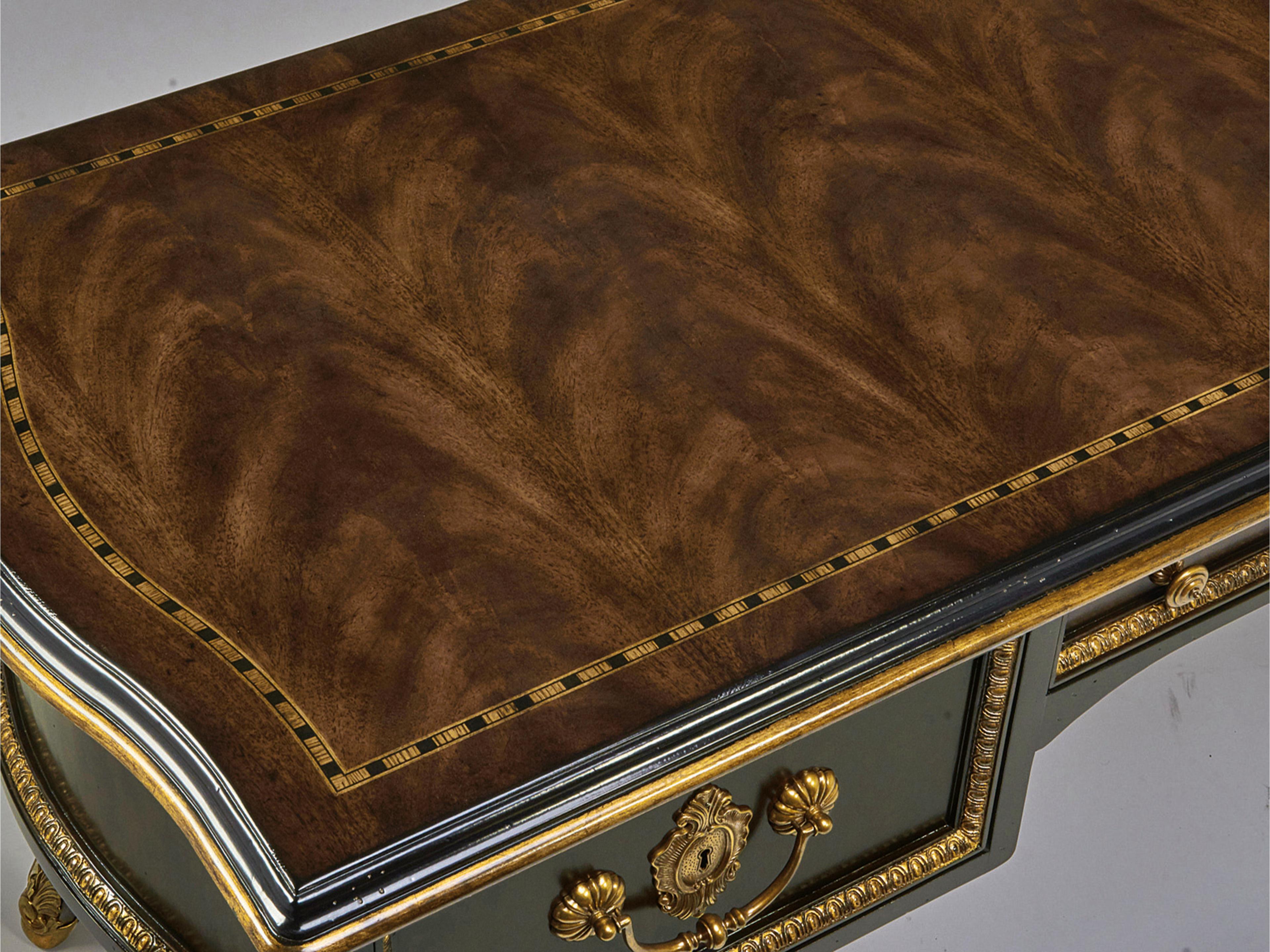 Maitland Smith Grand Traditions Noche Brown Cherry Wood Secretary Desk