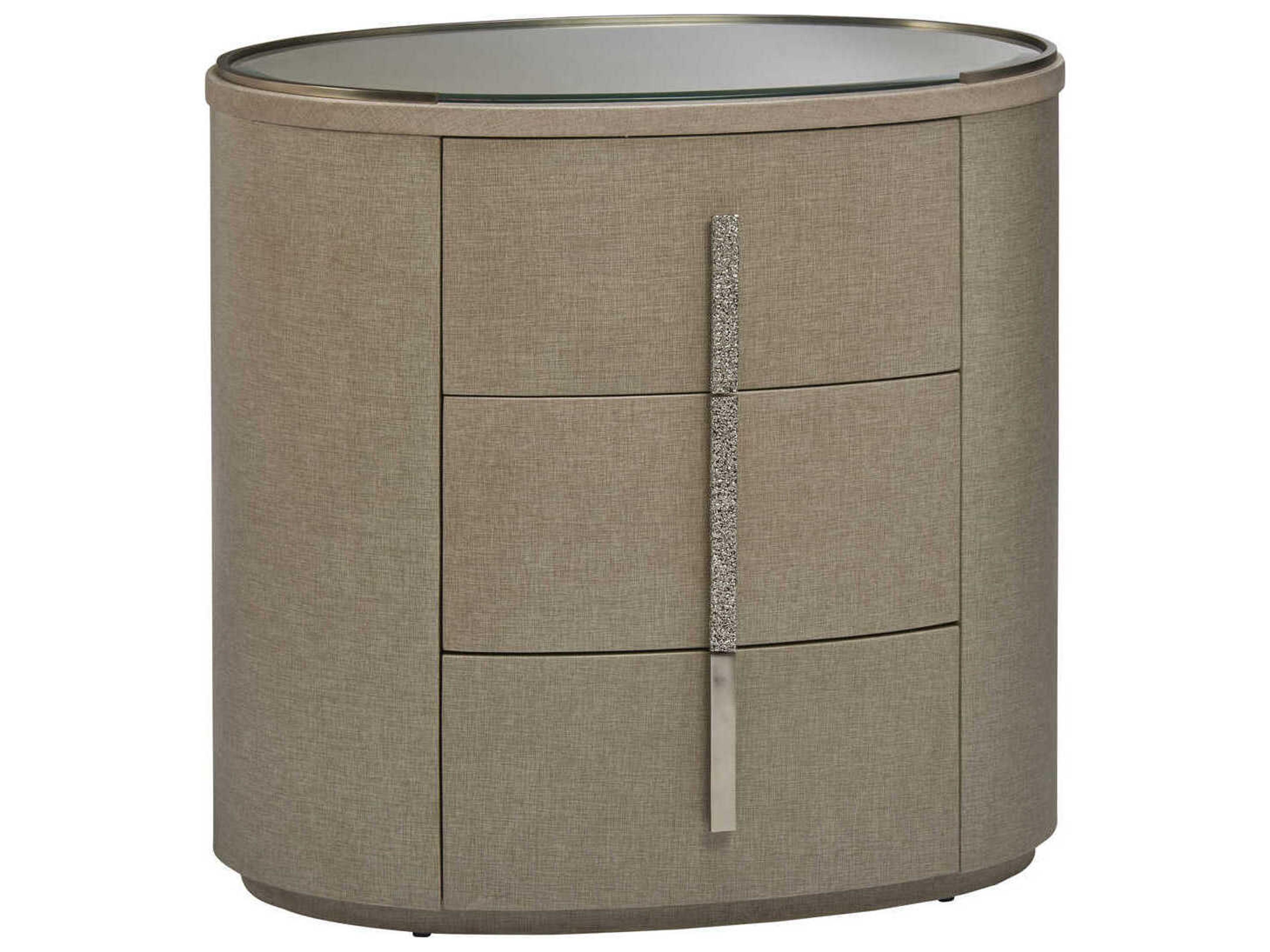 3-Drawers Beige Ensemble Nightstand