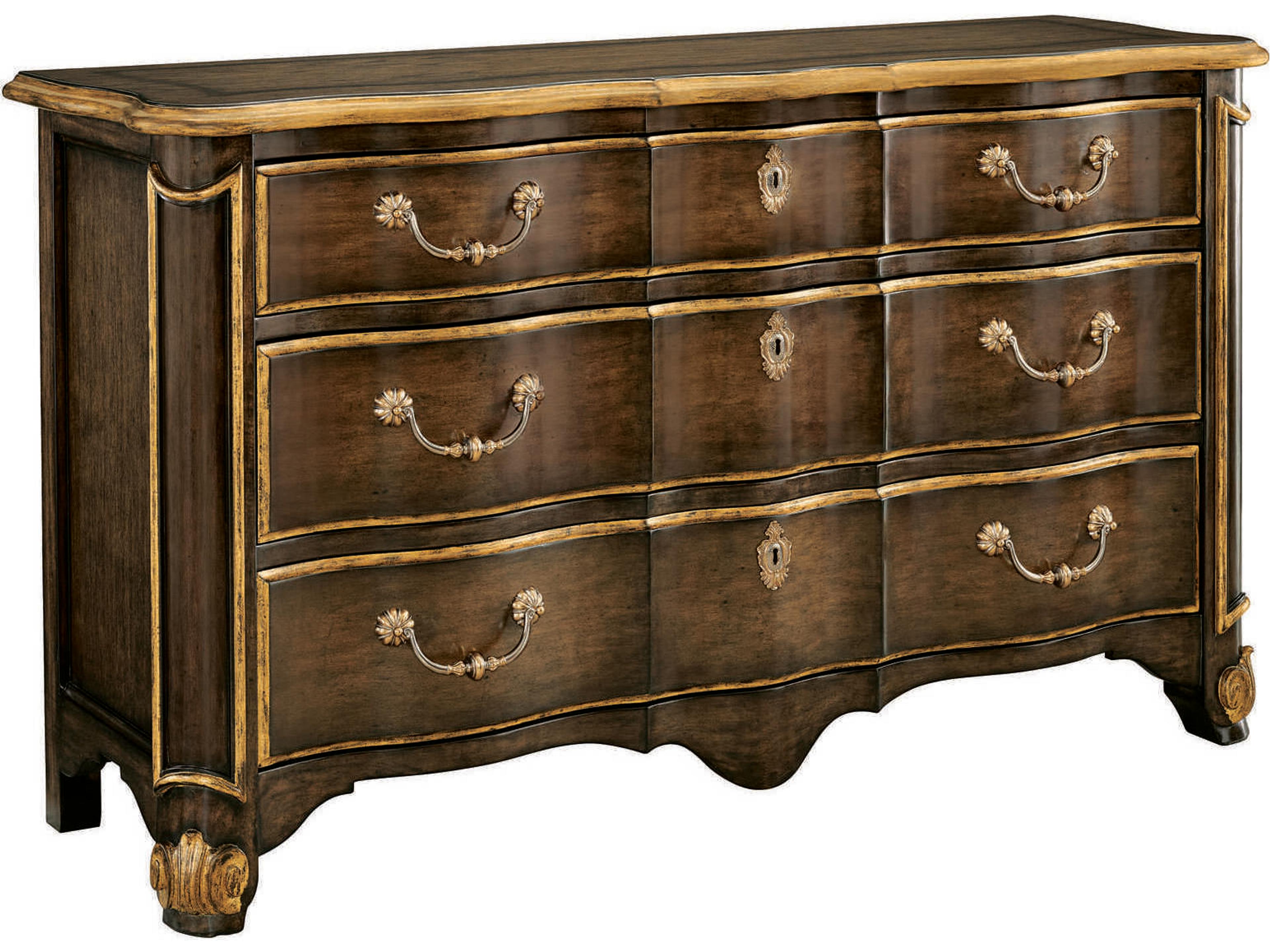 Aria 3-Drawers Brown Ash Wood Dresser