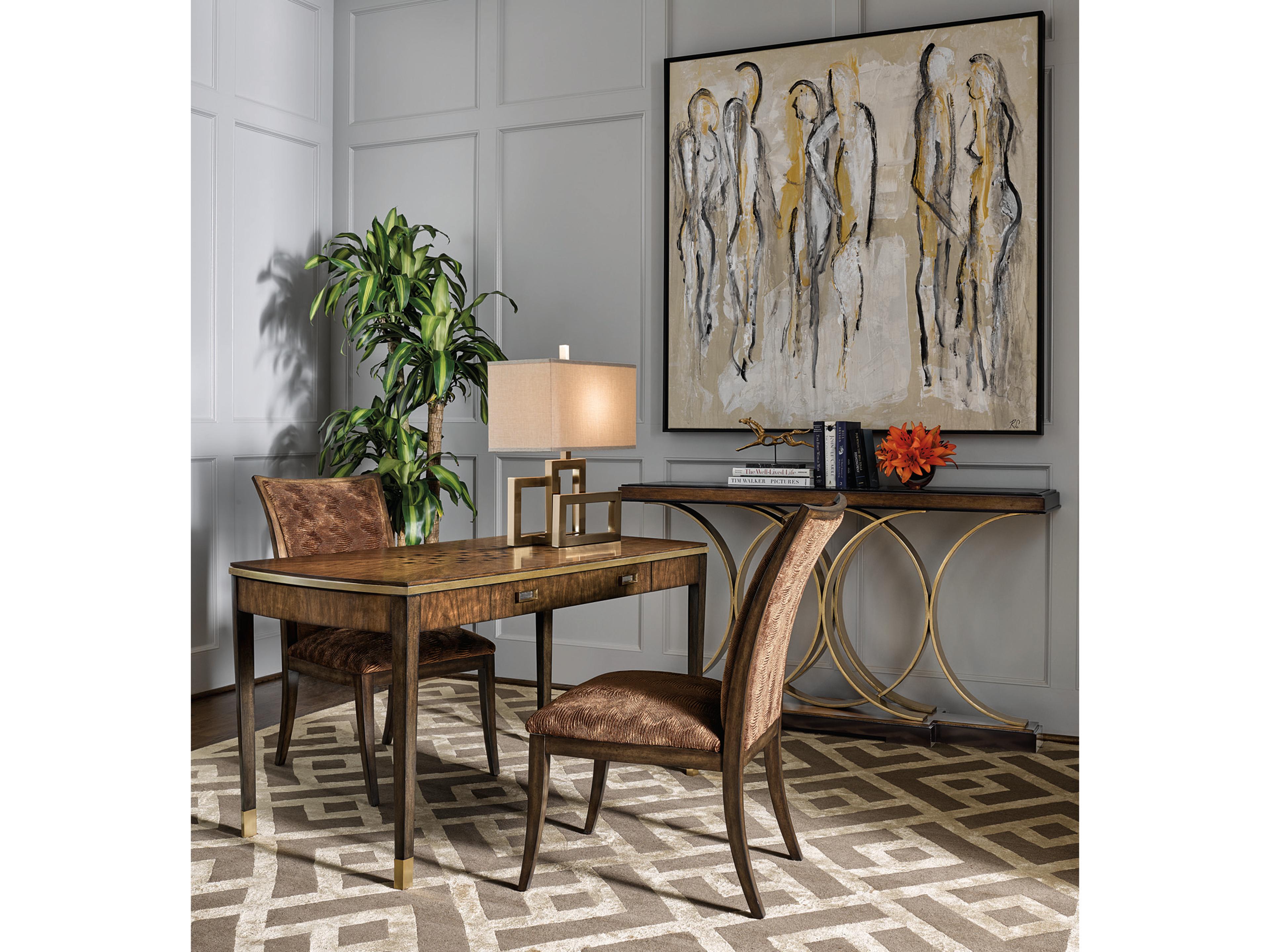 Maitland Smith Lyric Brown Cherry Wood Secretary Desk