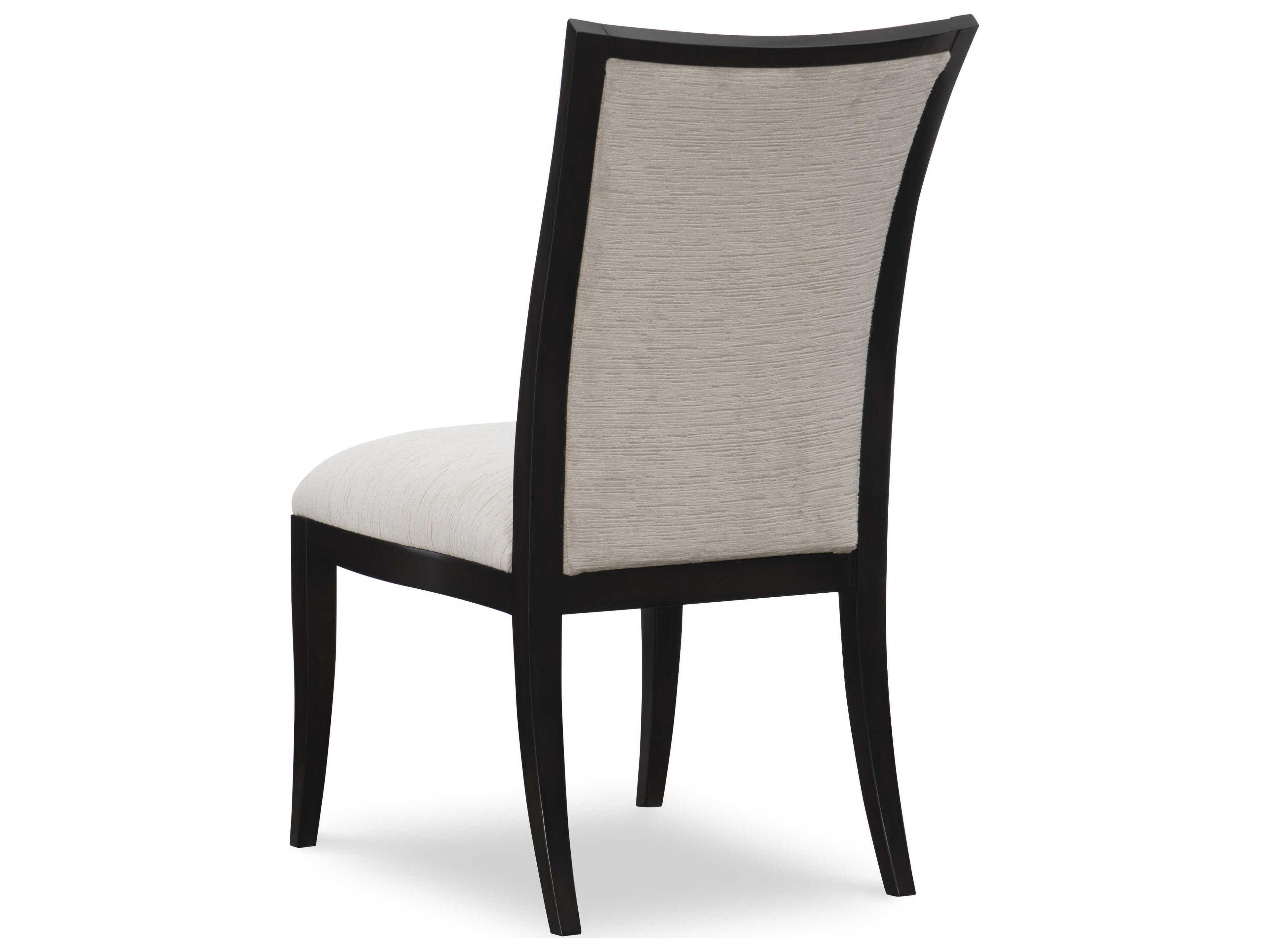 Maitland Smith Lyric Mahogany Wood Brown Upholstered Side Dining Chair