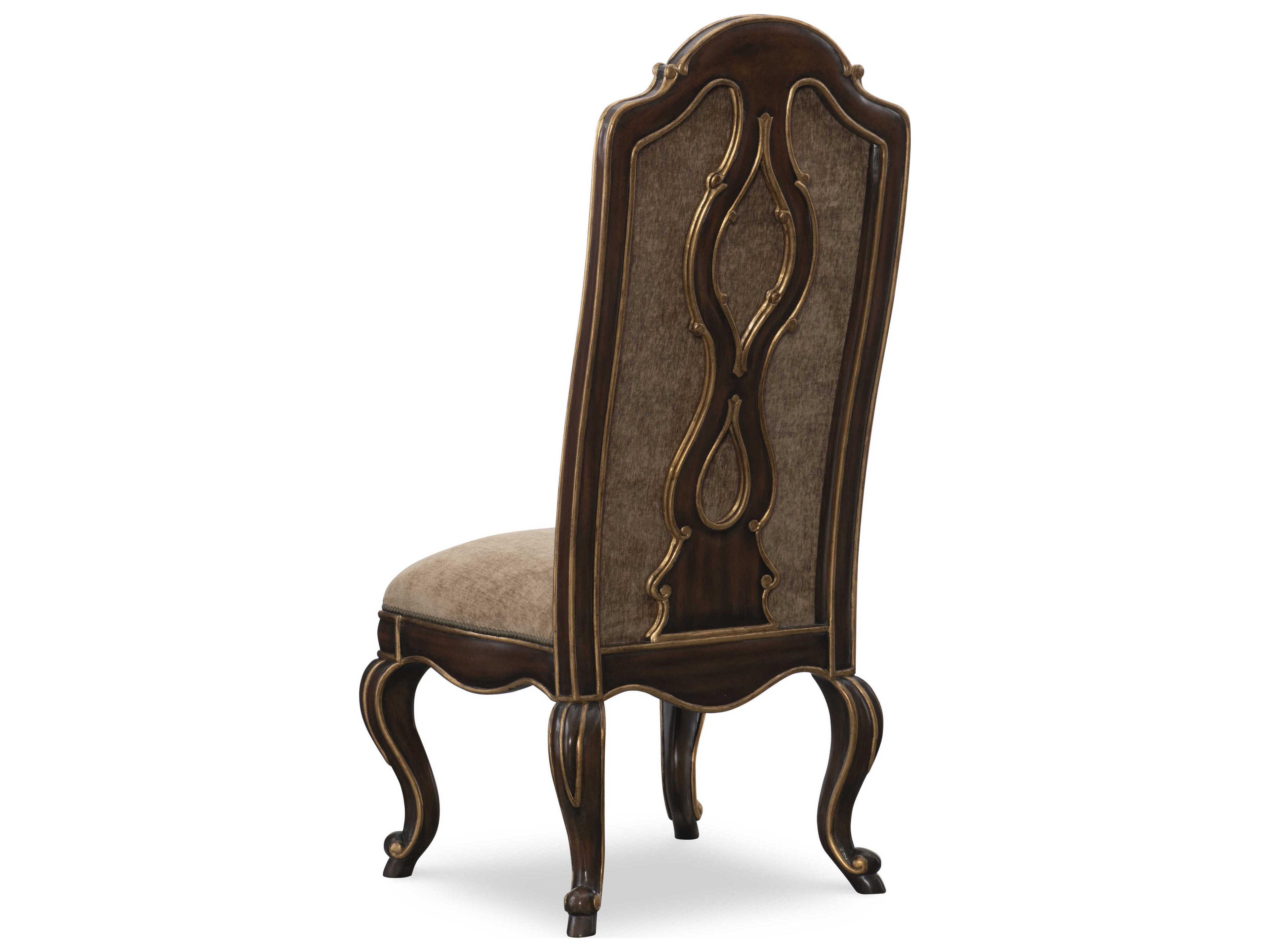 Maitland Smith Majorca Rubberwood Brown Upholstered Side Dining Chair