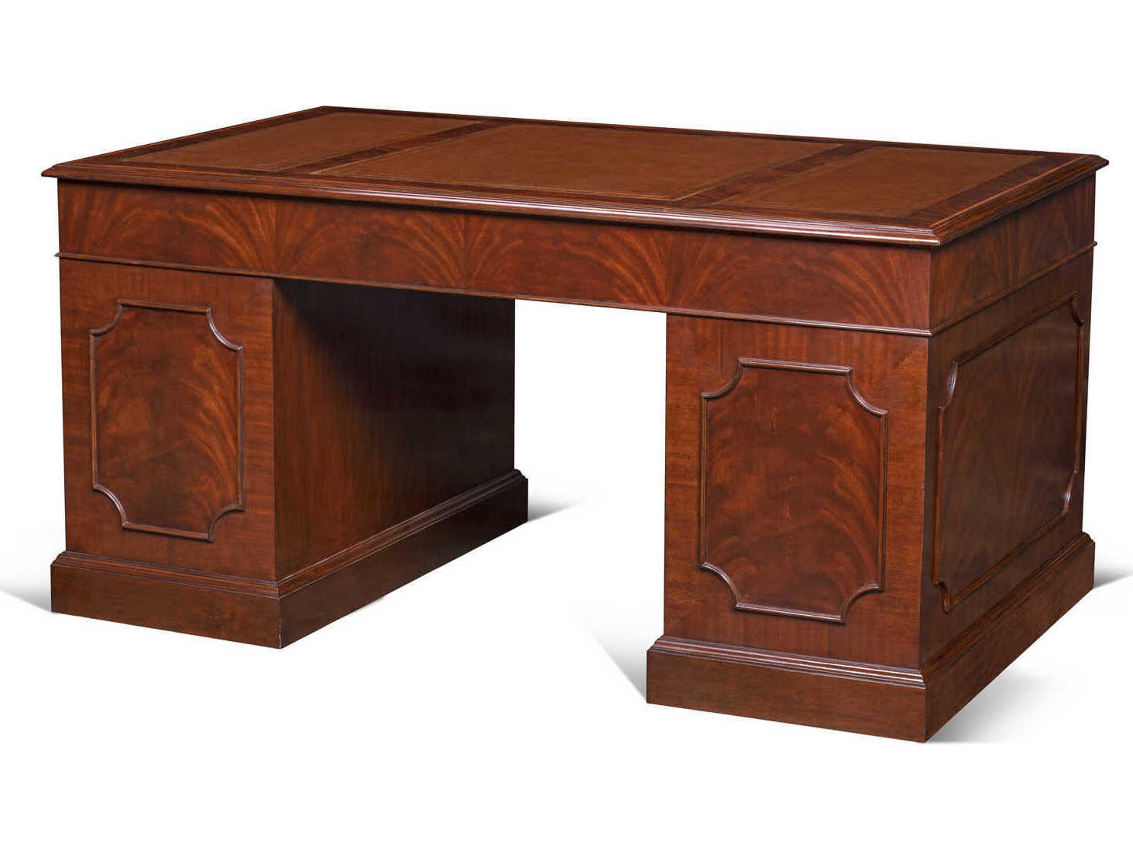 Maitland Smith Roosevelt Mahogany Brown Wood Executive Desk