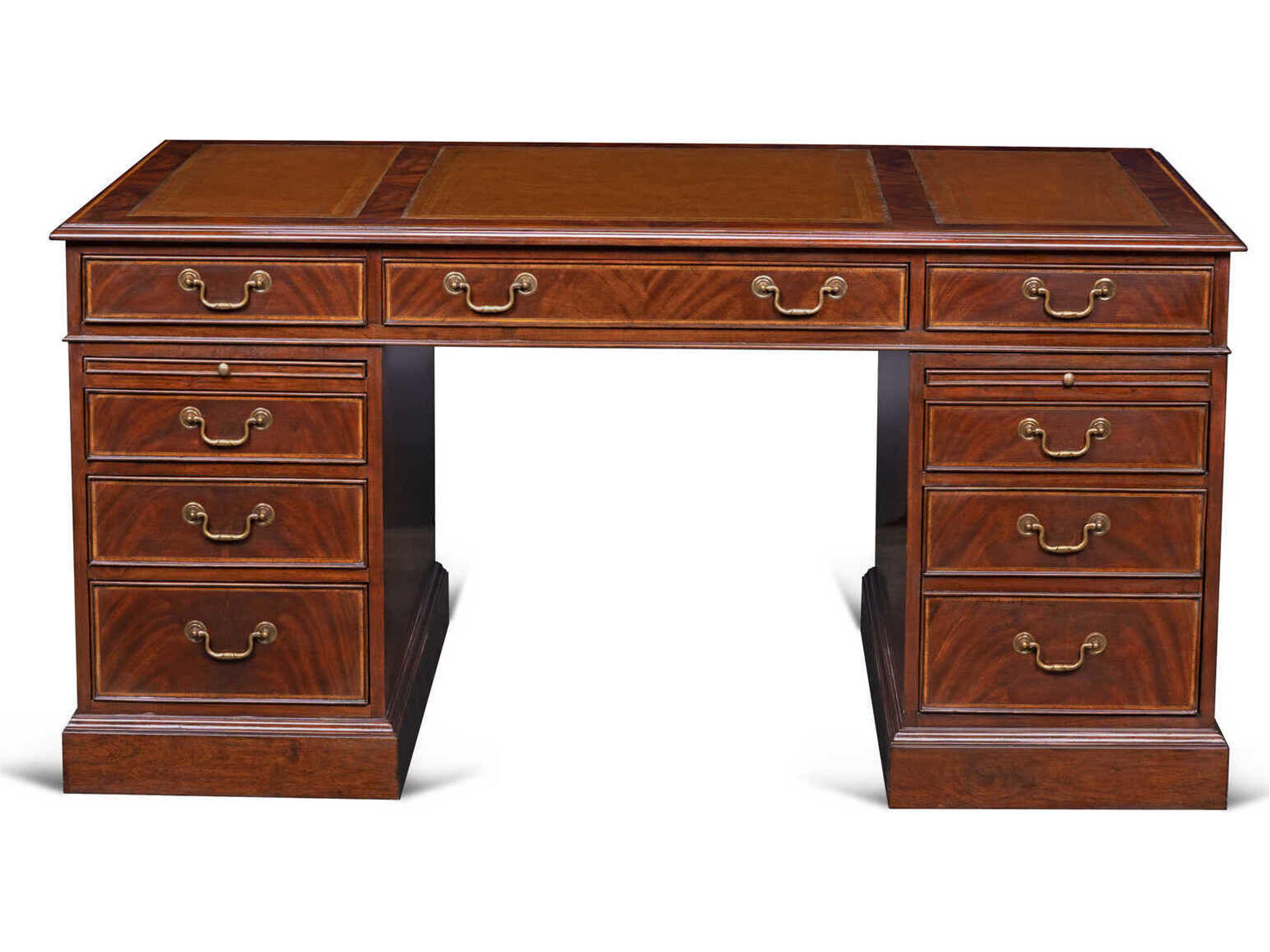 Maitland Smith Roosevelt Mahogany Brown Wood Executive Desk