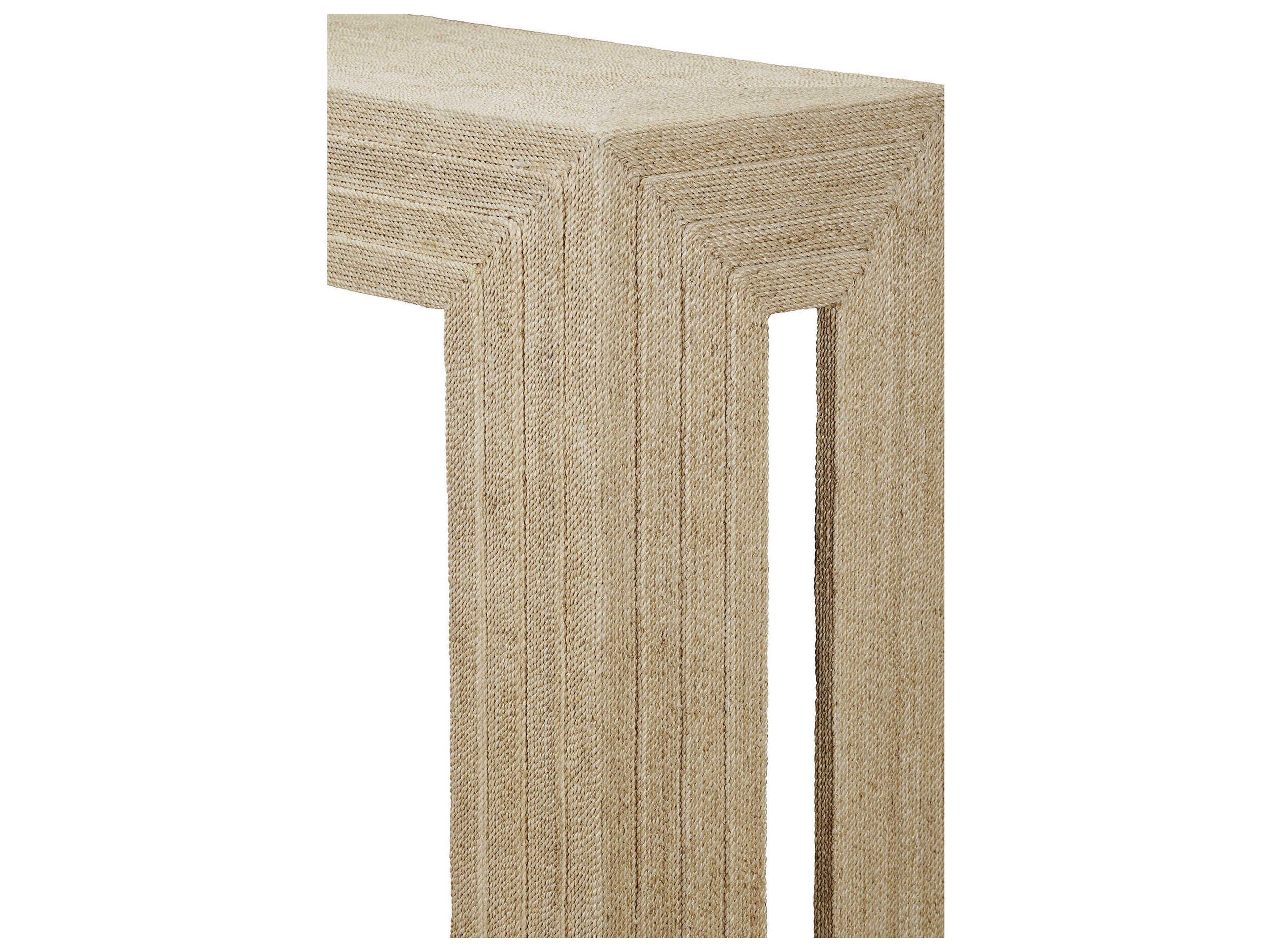 Maitland Smith Abaca Rectangular Fabric Natural Console Table