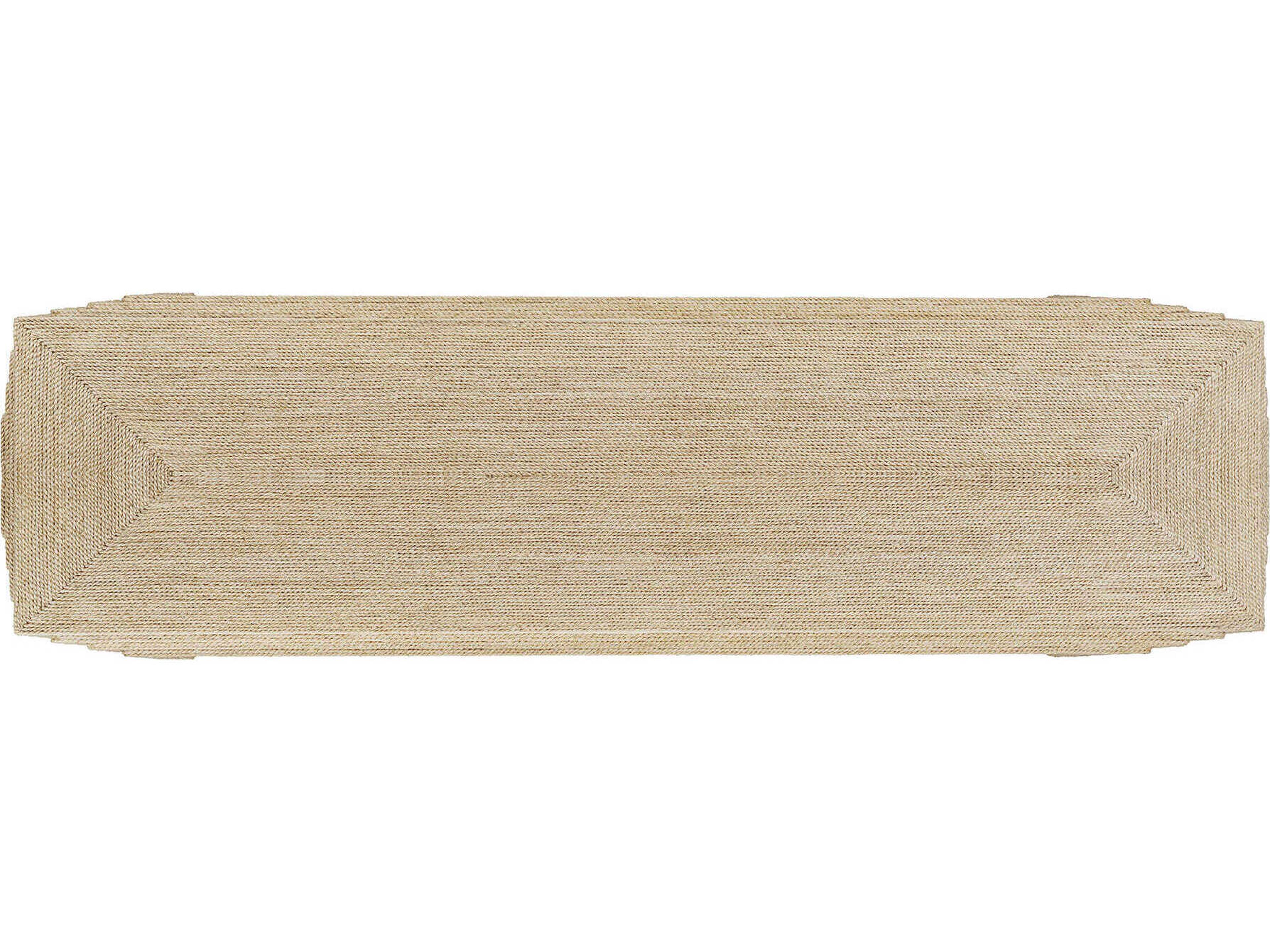 Maitland Smith Abaca Rectangular Fabric Natural Console Table