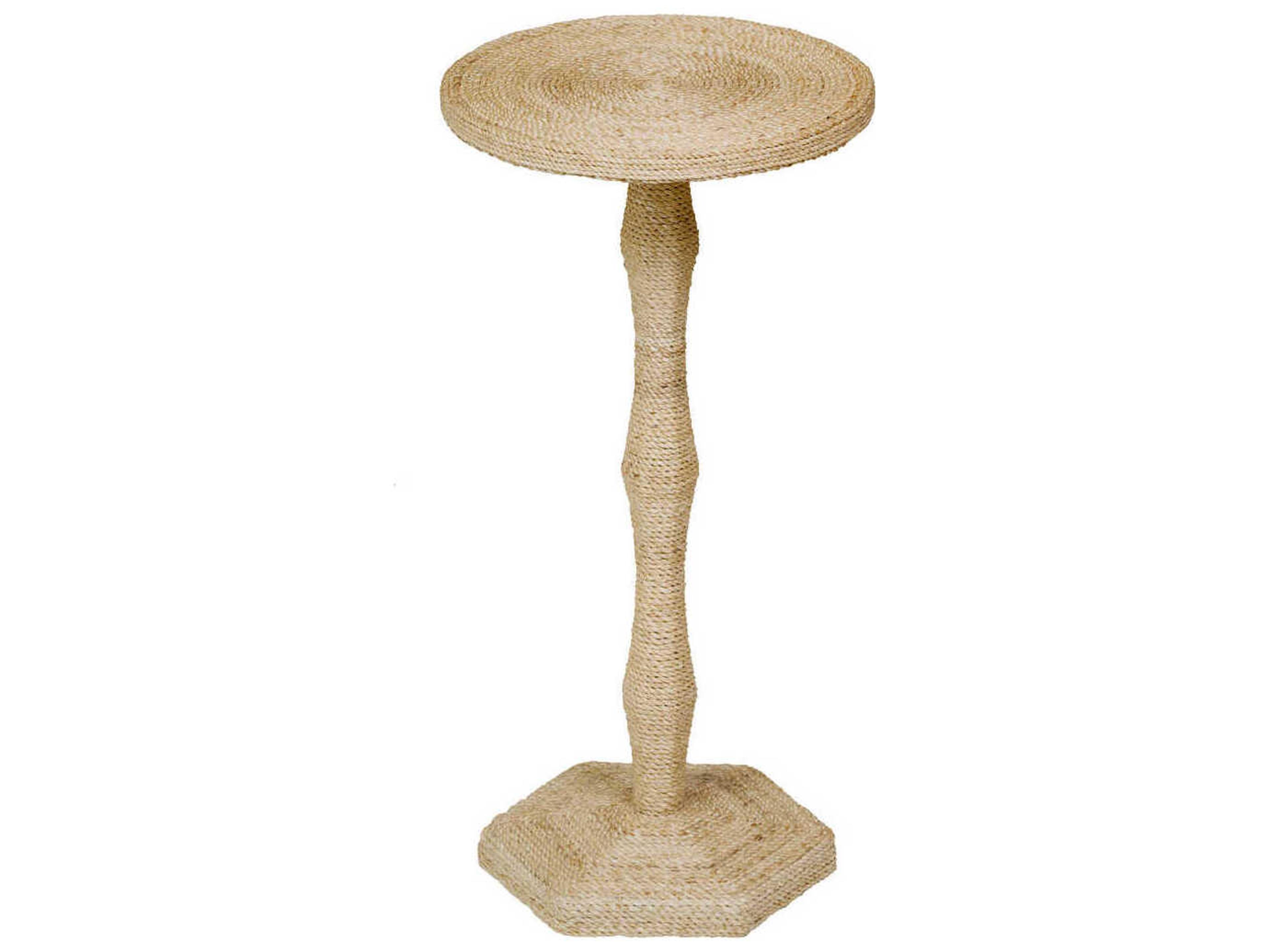 Maitland Smith Abaca Round Natural End Table