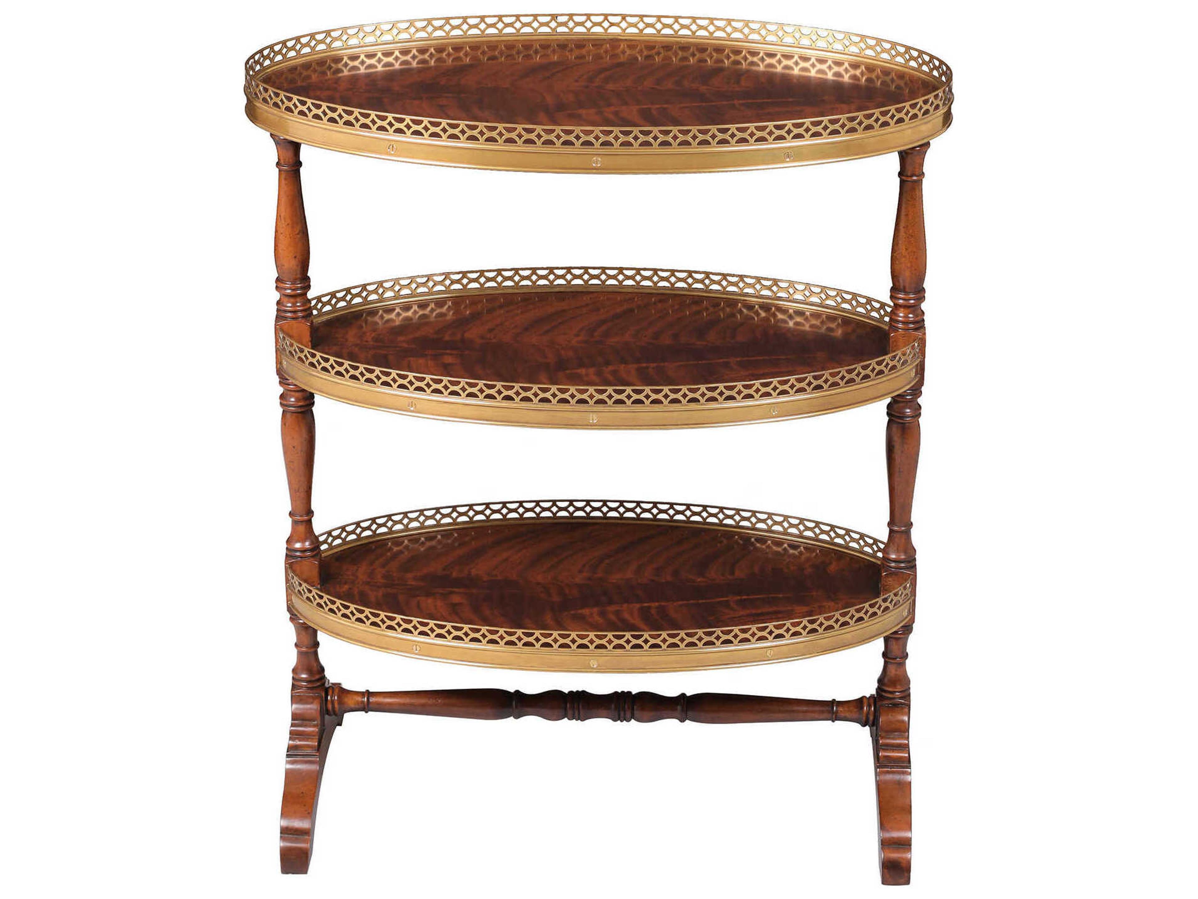 Maitland Smith Juliette Oval Wood Mahogany End Table