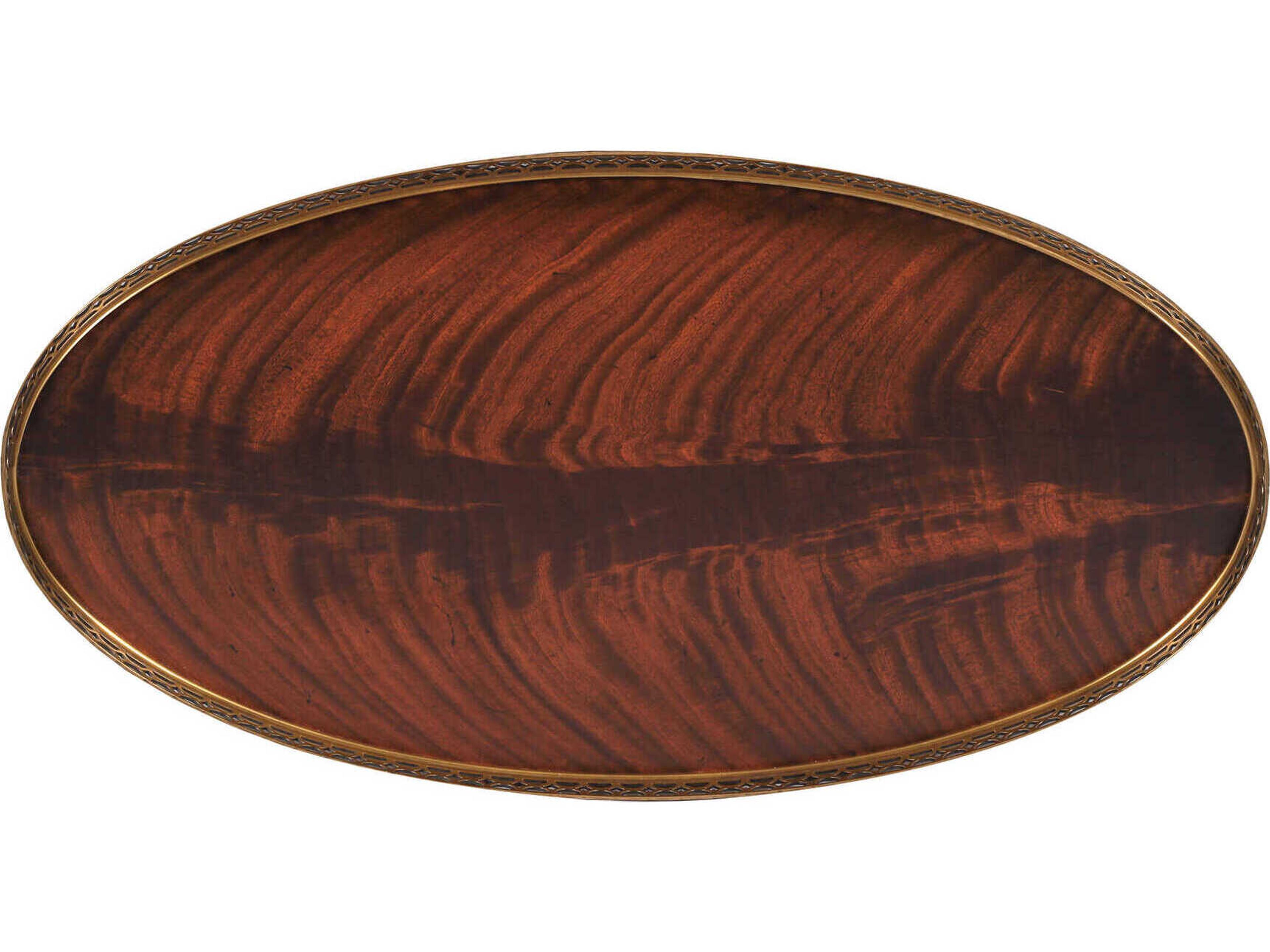 Maitland Smith Juliette Oval Wood Mahogany End Table