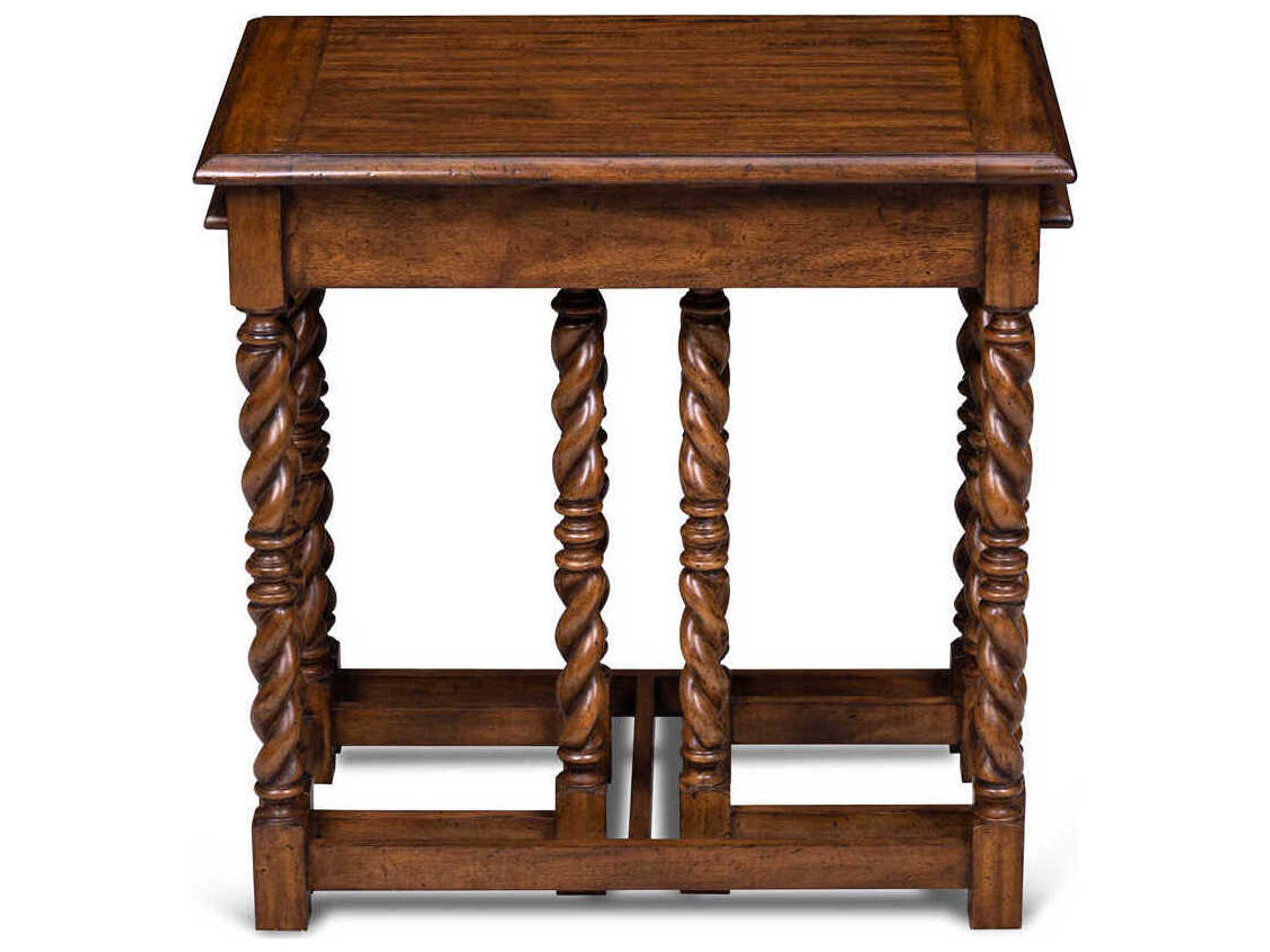 Maitland Smith Serpentine Rectangular Wood End Table