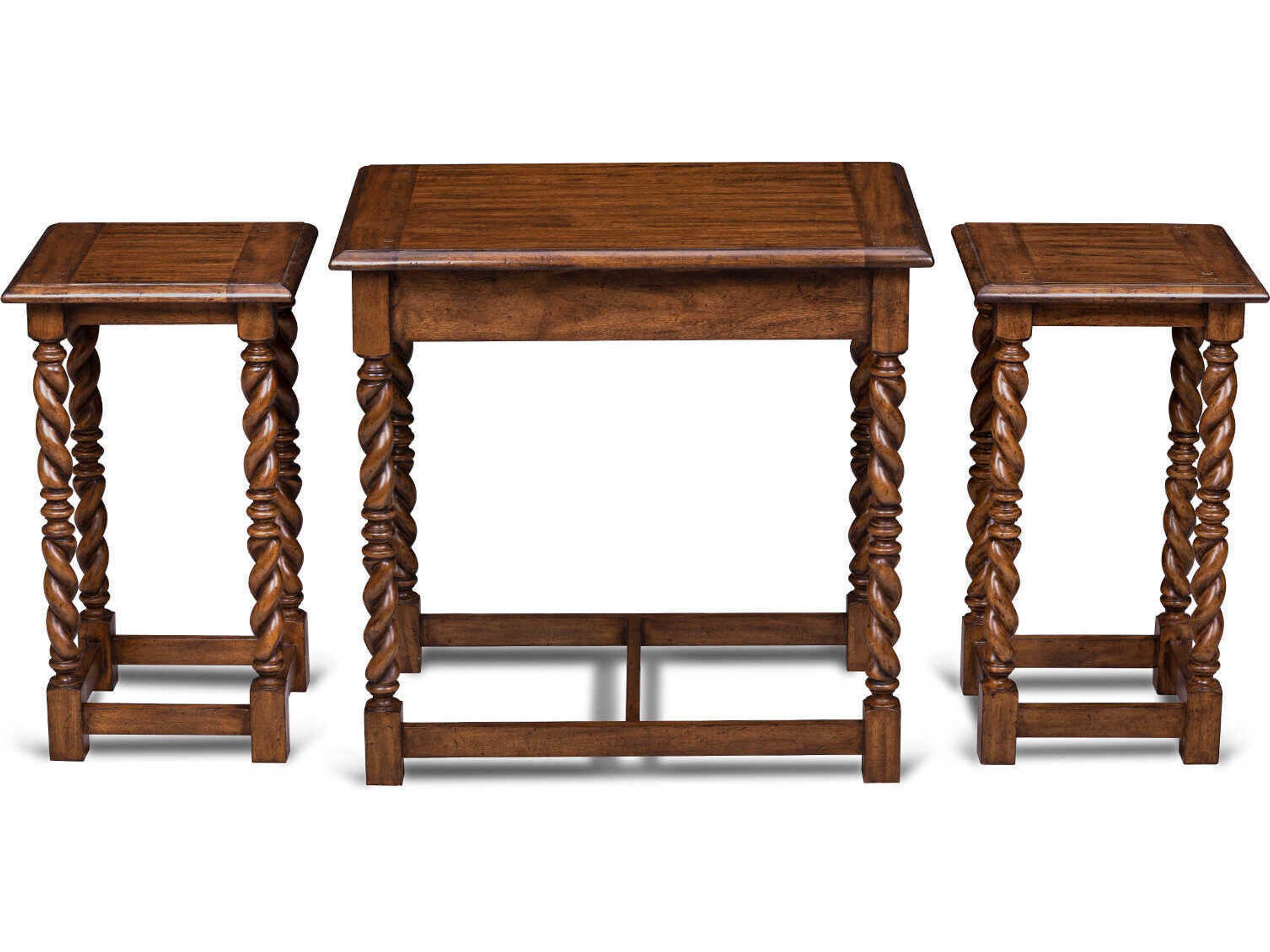 Maitland Smith Serpentine Rectangular Wood End Table