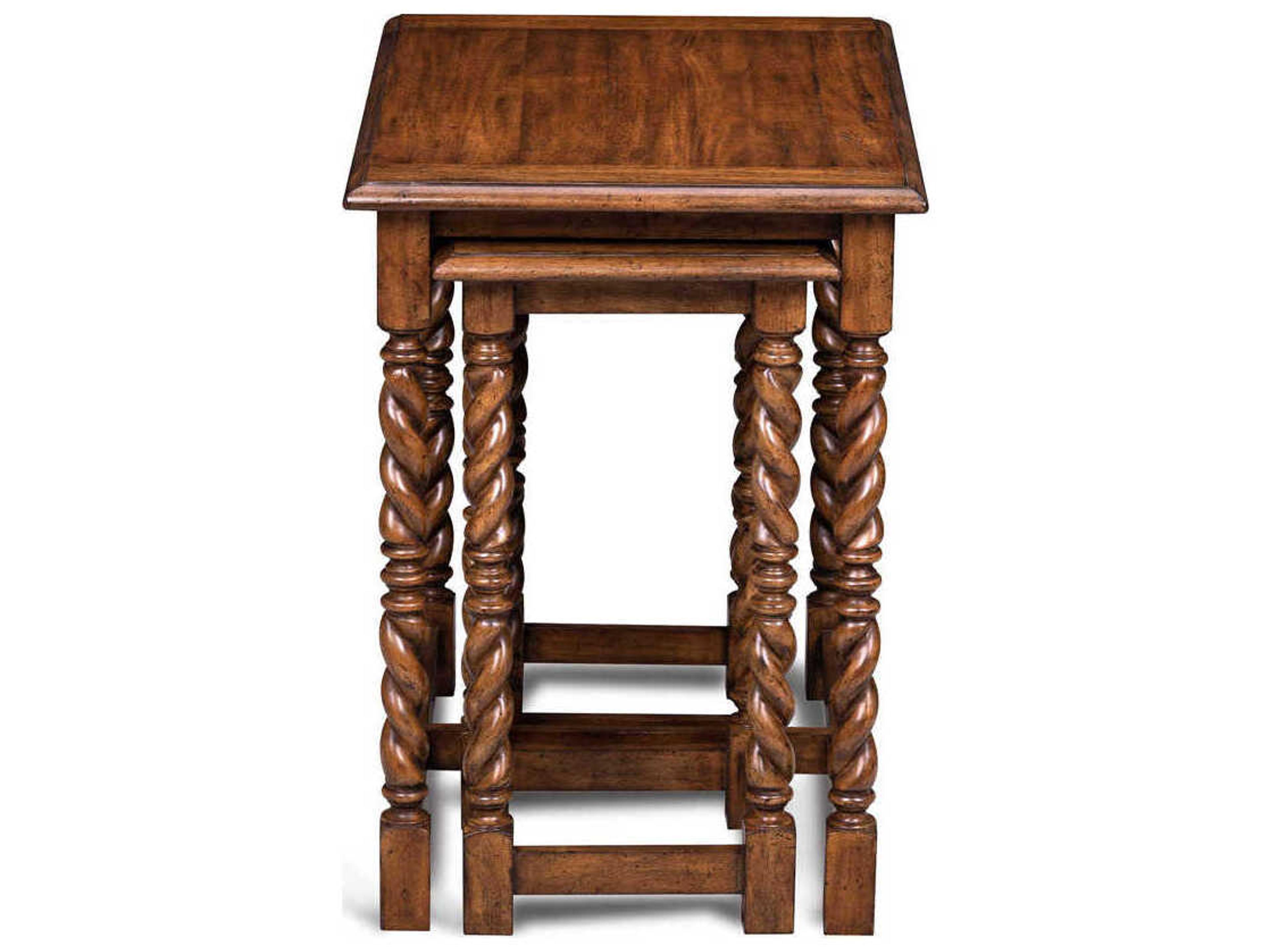 Maitland Smith Serpentine Rectangular Wood End Table