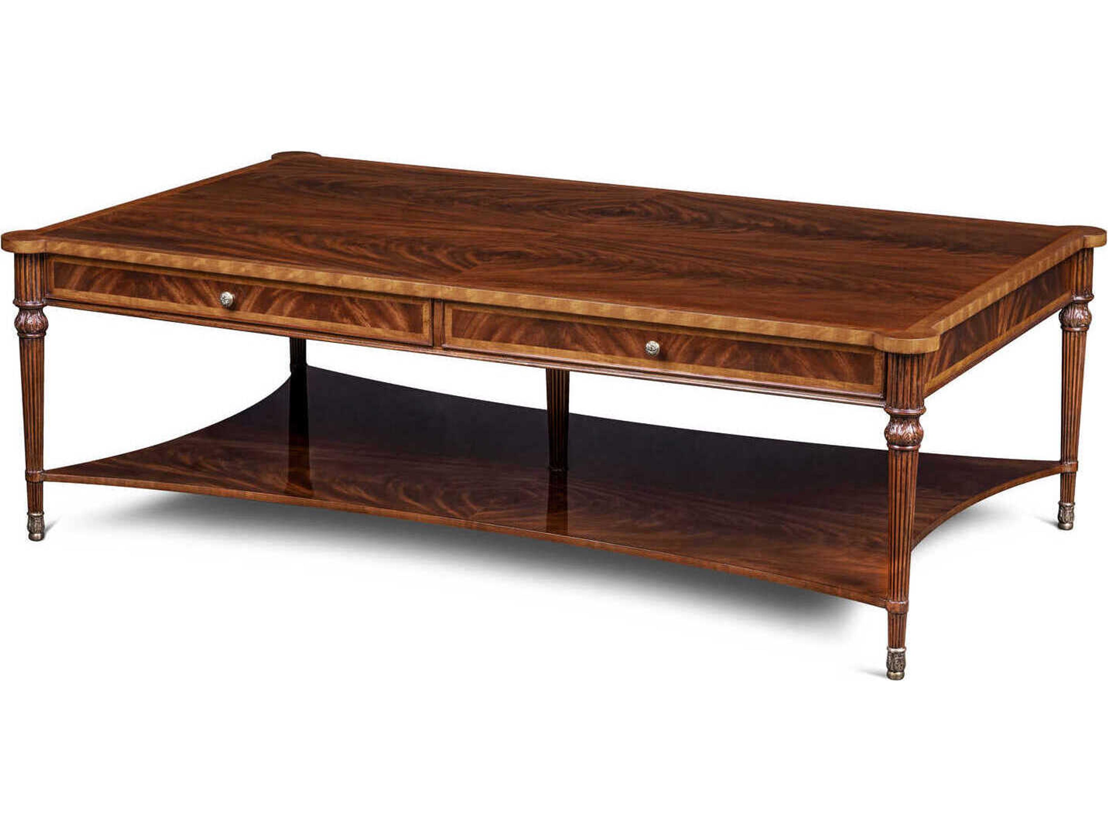 Maitland Smith Lawson Rectangular Wood Mahogany Cocktail Table