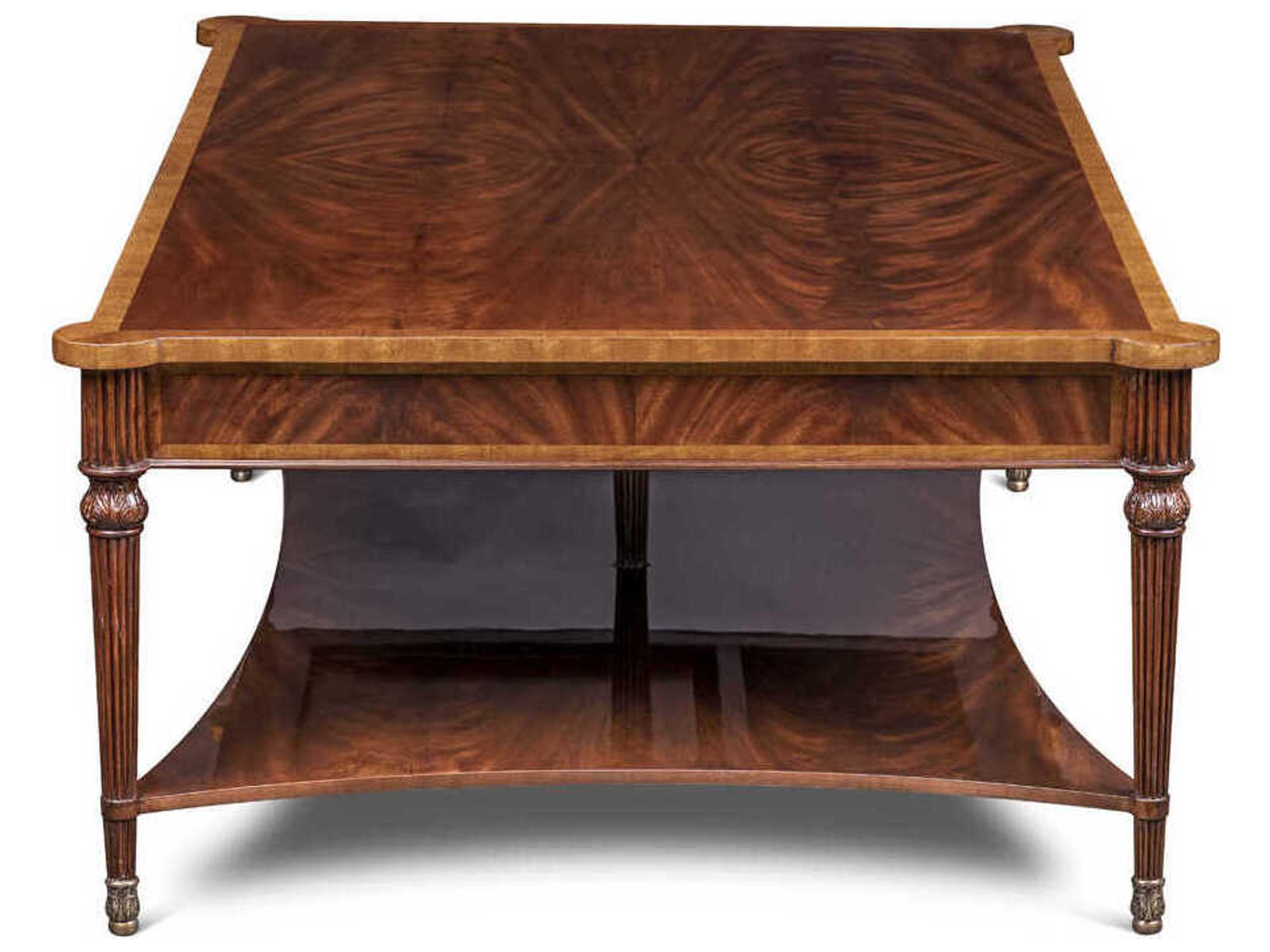 Maitland Smith Lawson Rectangular Wood Mahogany Cocktail Table