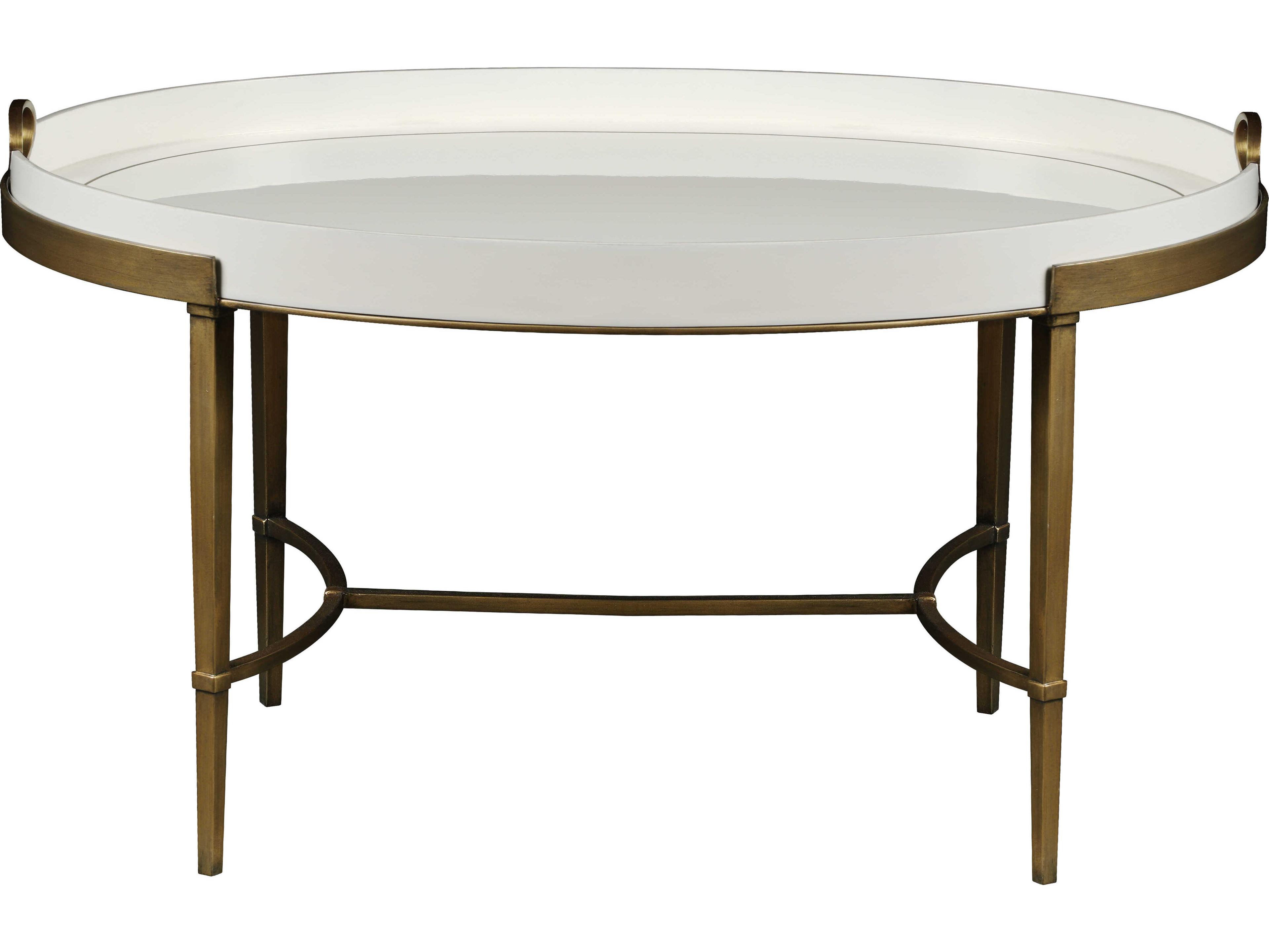 Maitland Smith Frost Oval Metal Antiqued Gold Iron Cremona Cocktail Table