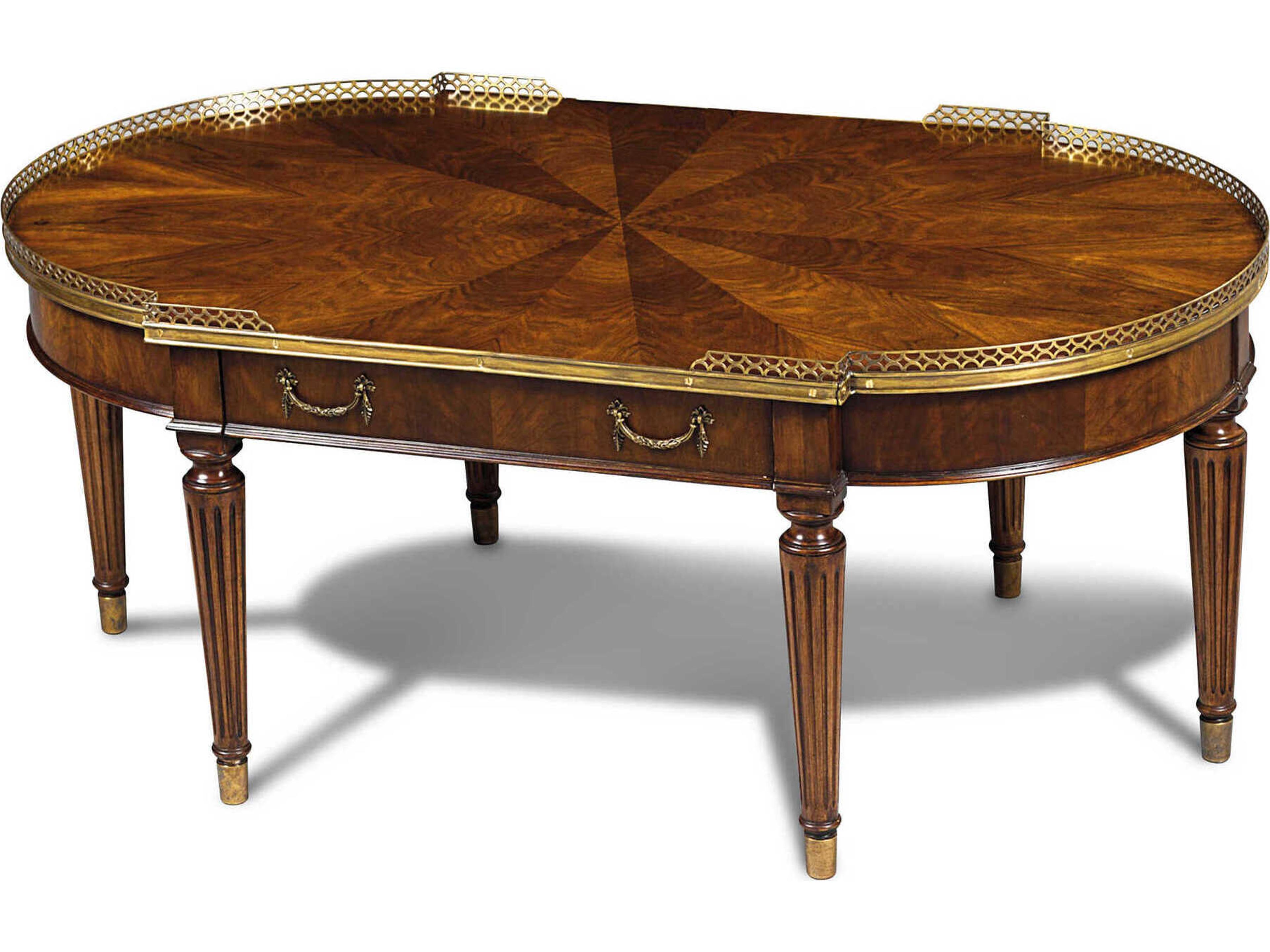 Starboard Oval Wood Crown Walnut Cocktail Table