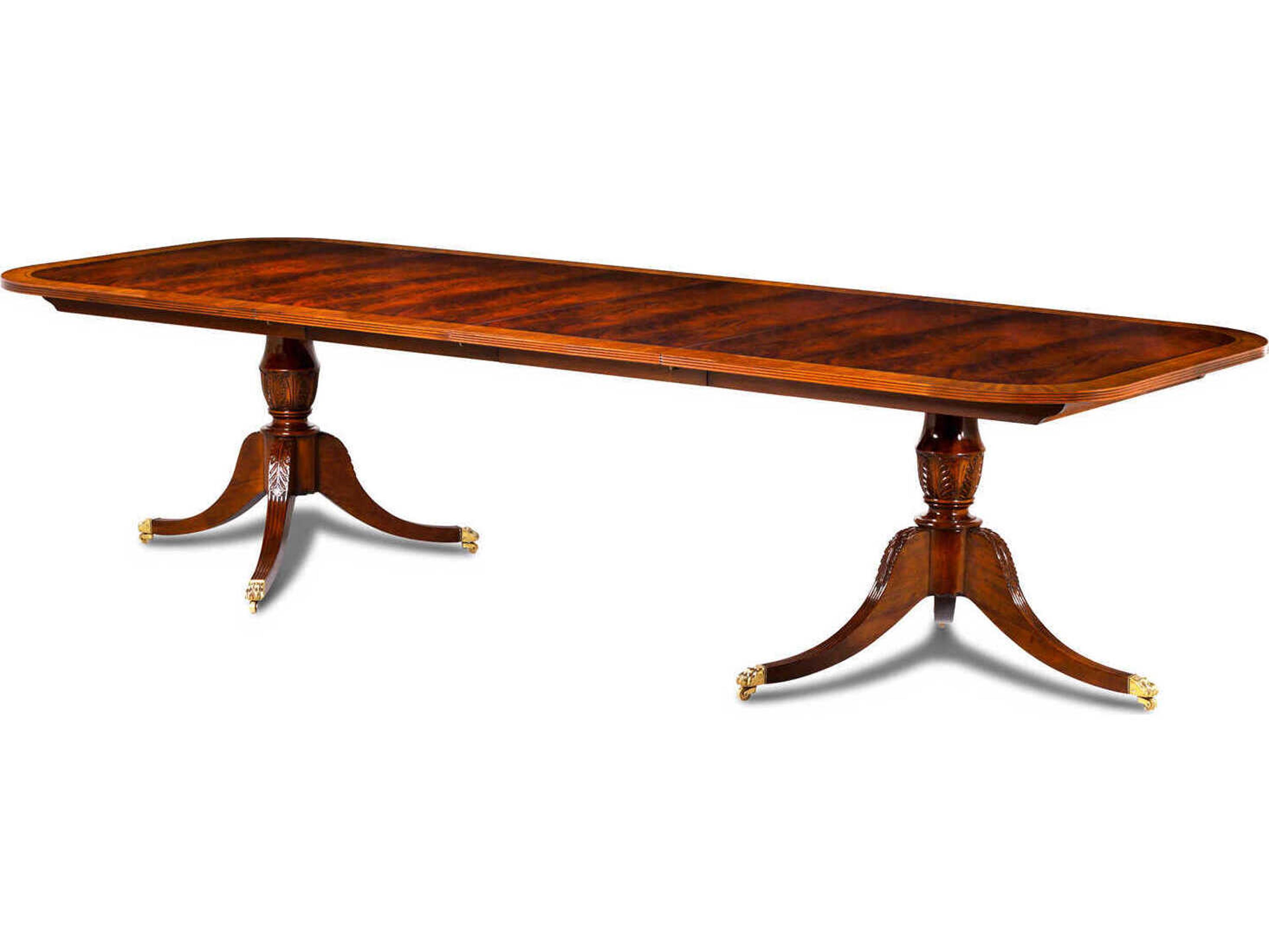 Maitland Smith Reeded Rectangular Wood Mahogany Dining Table