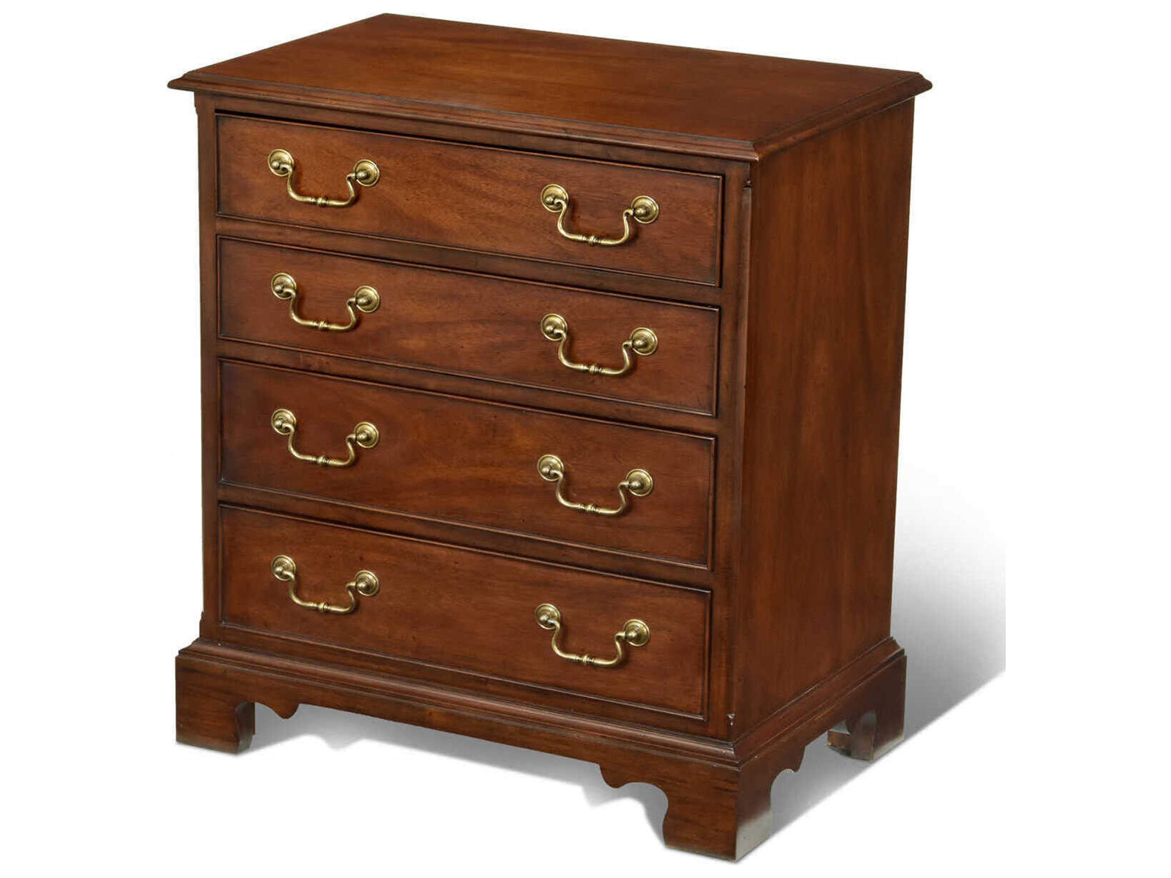 Antique Mahogany Brown Wood Accent Chest