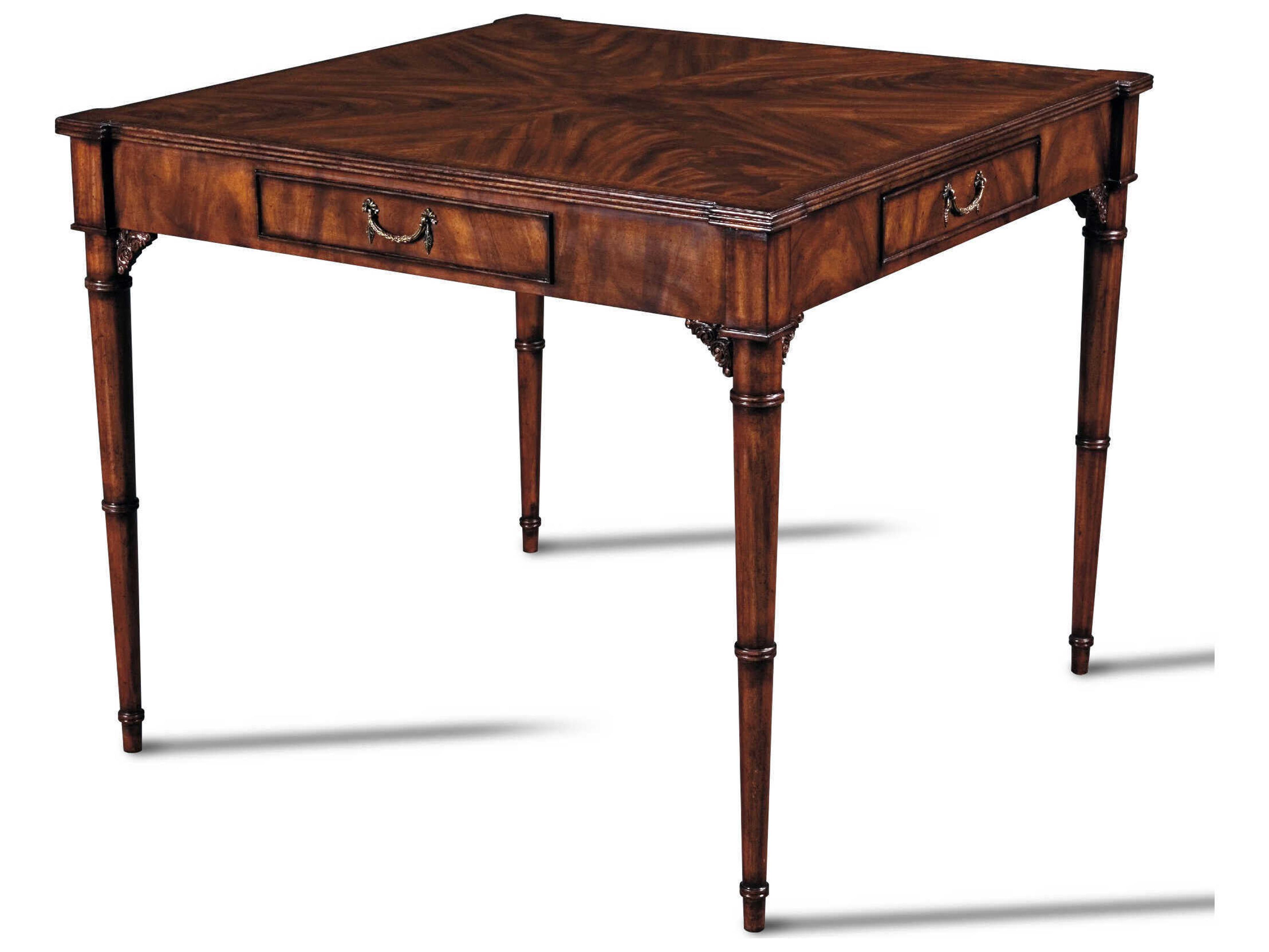 Brown Mahogany Wood Card Game Table