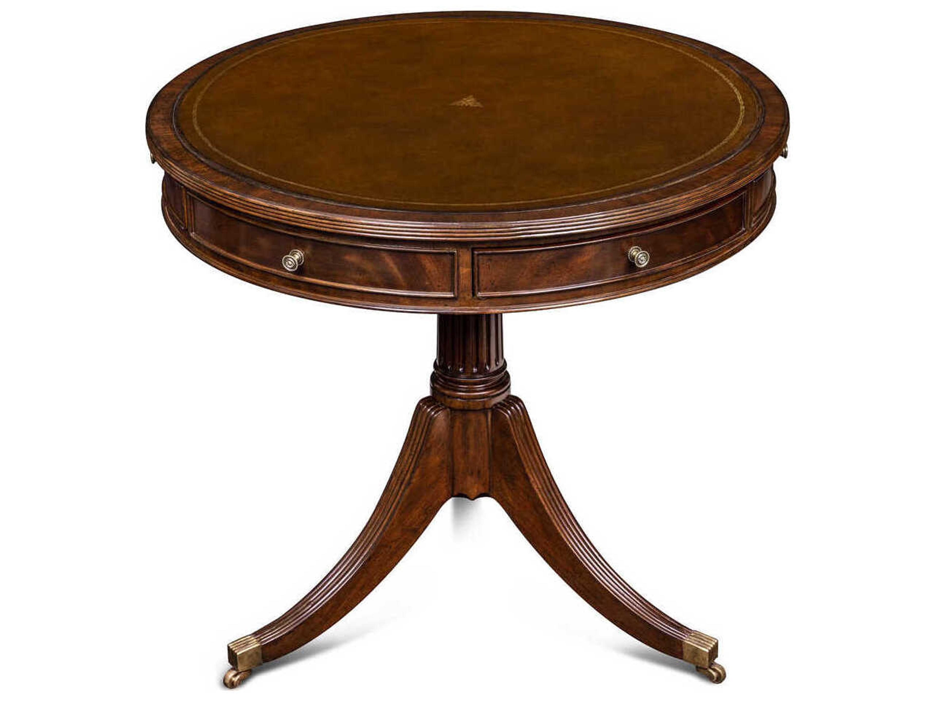 Maitland Smith Flank Round Wood Mahogany End Table