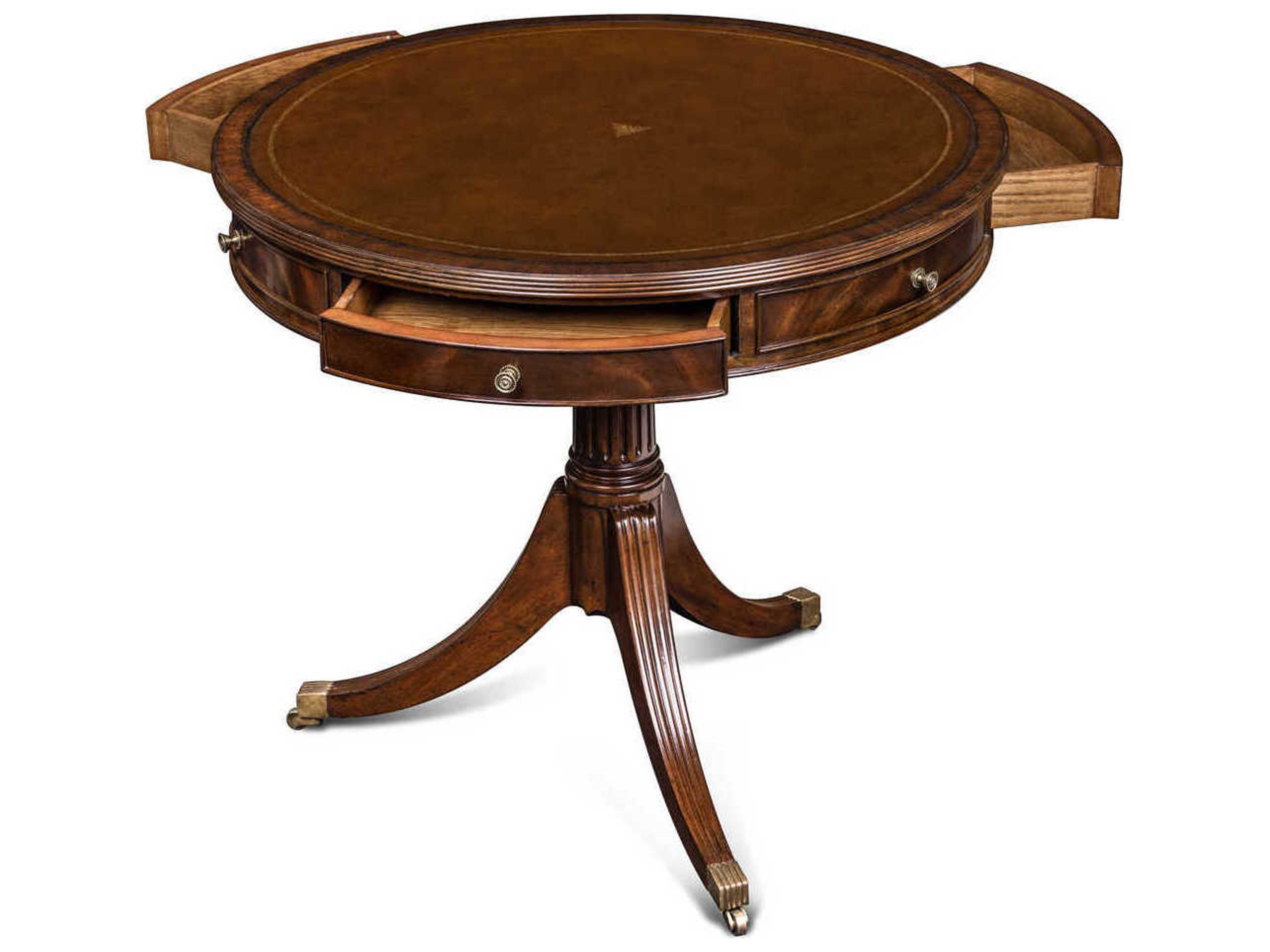Maitland Smith Flank Round Wood Mahogany End Table