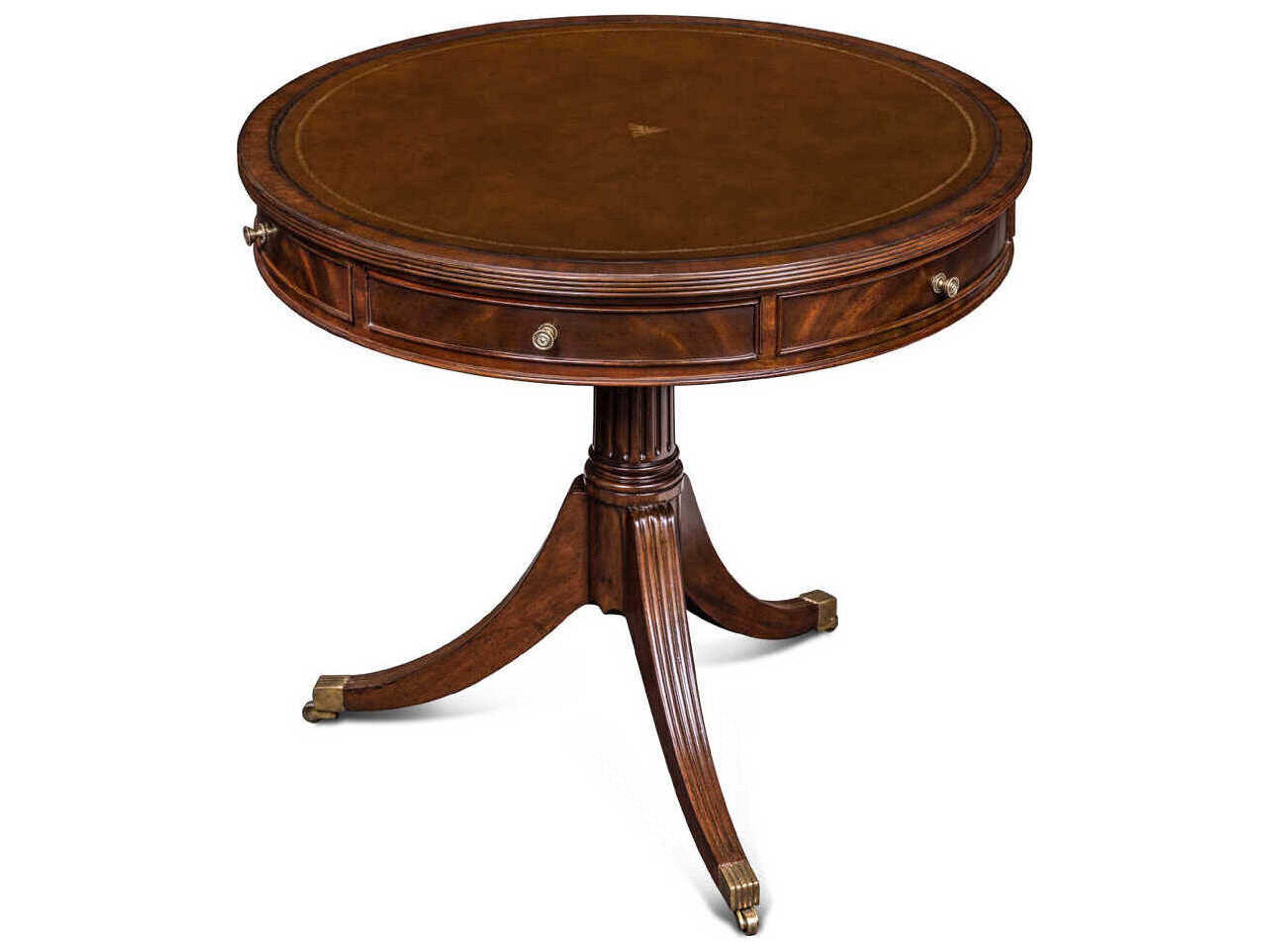 Maitland Smith Flank Round Wood Mahogany End Table