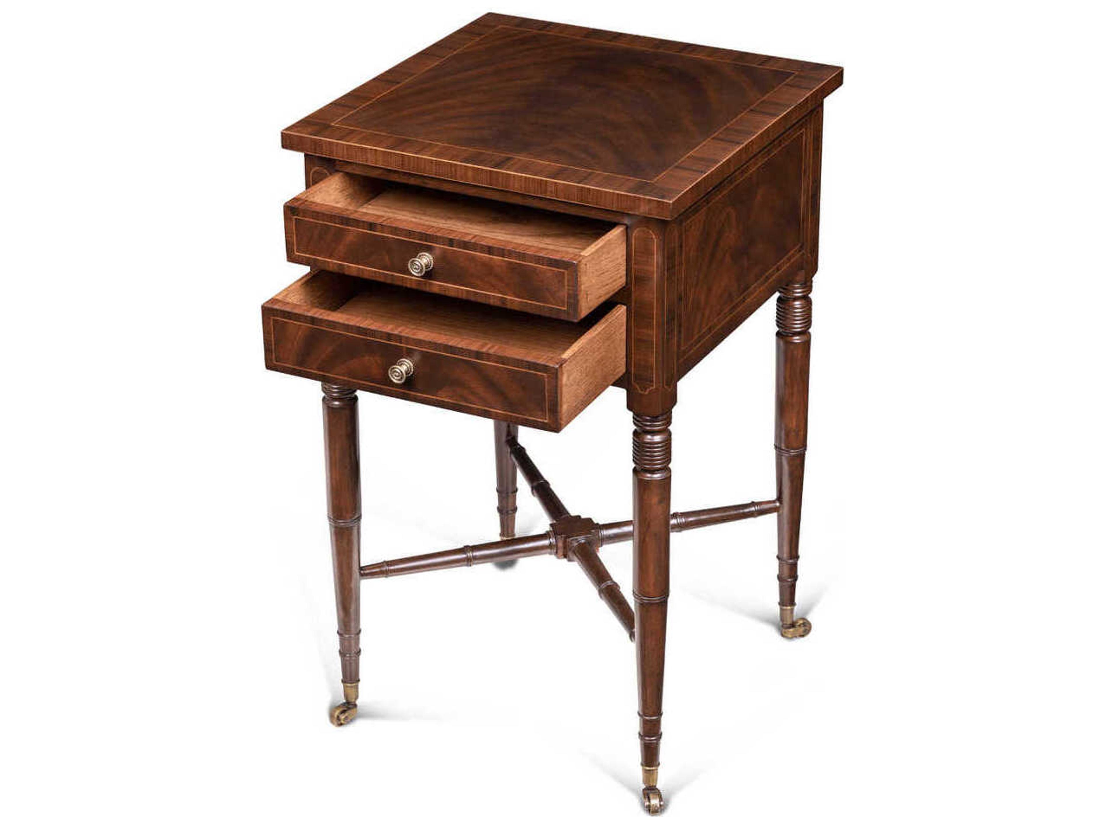 Maitland Smith Dixon Square Wood Mahogany End Table