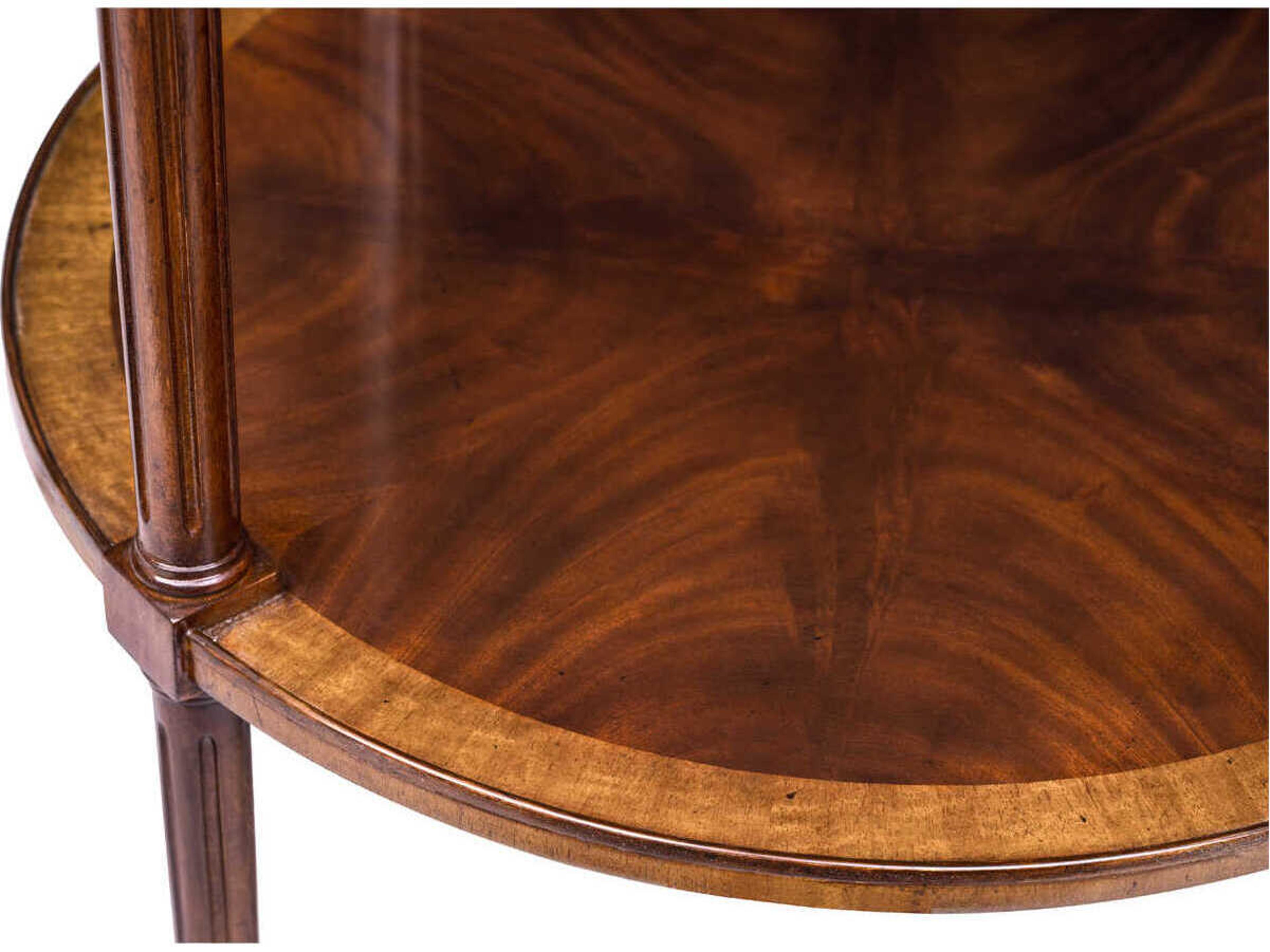 Maitland Smith Carriage Round Wood Mahogany End Table