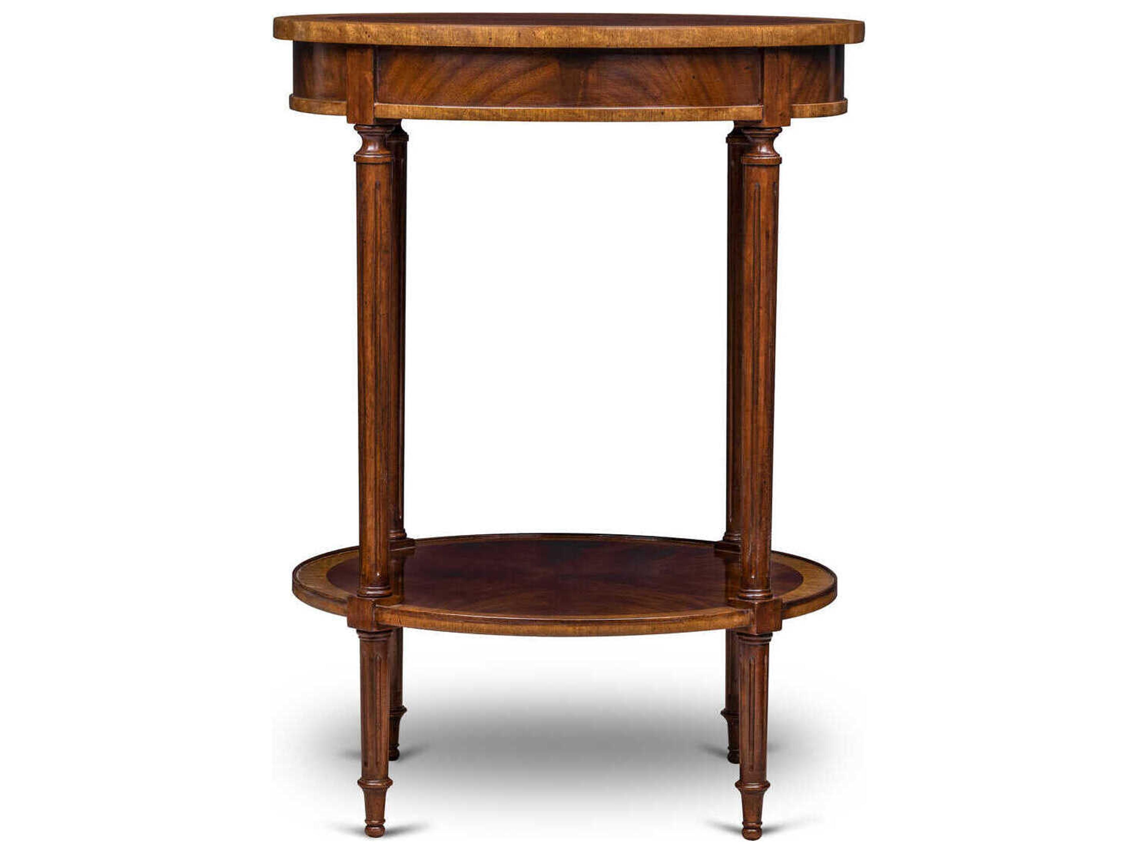 Maitland Smith Carriage Round Wood Mahogany End Table