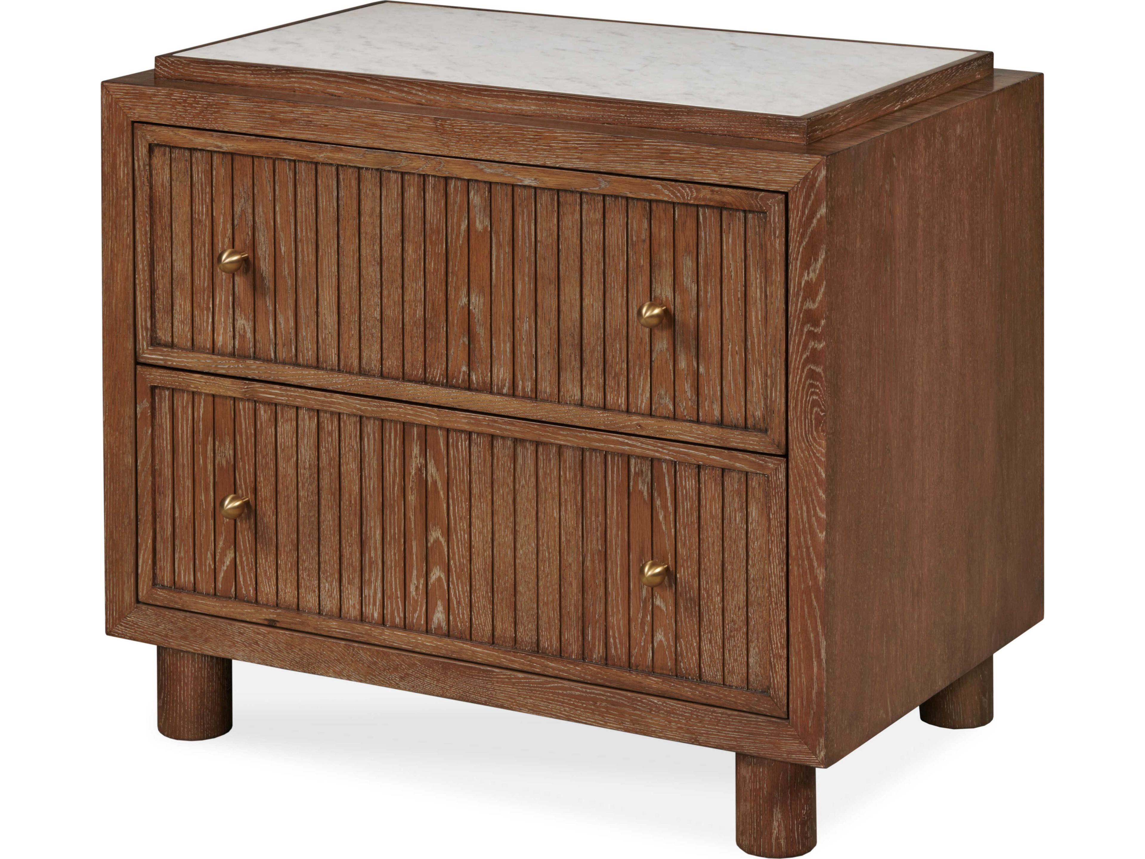 Mg 2-Drawers Brown Nightstand