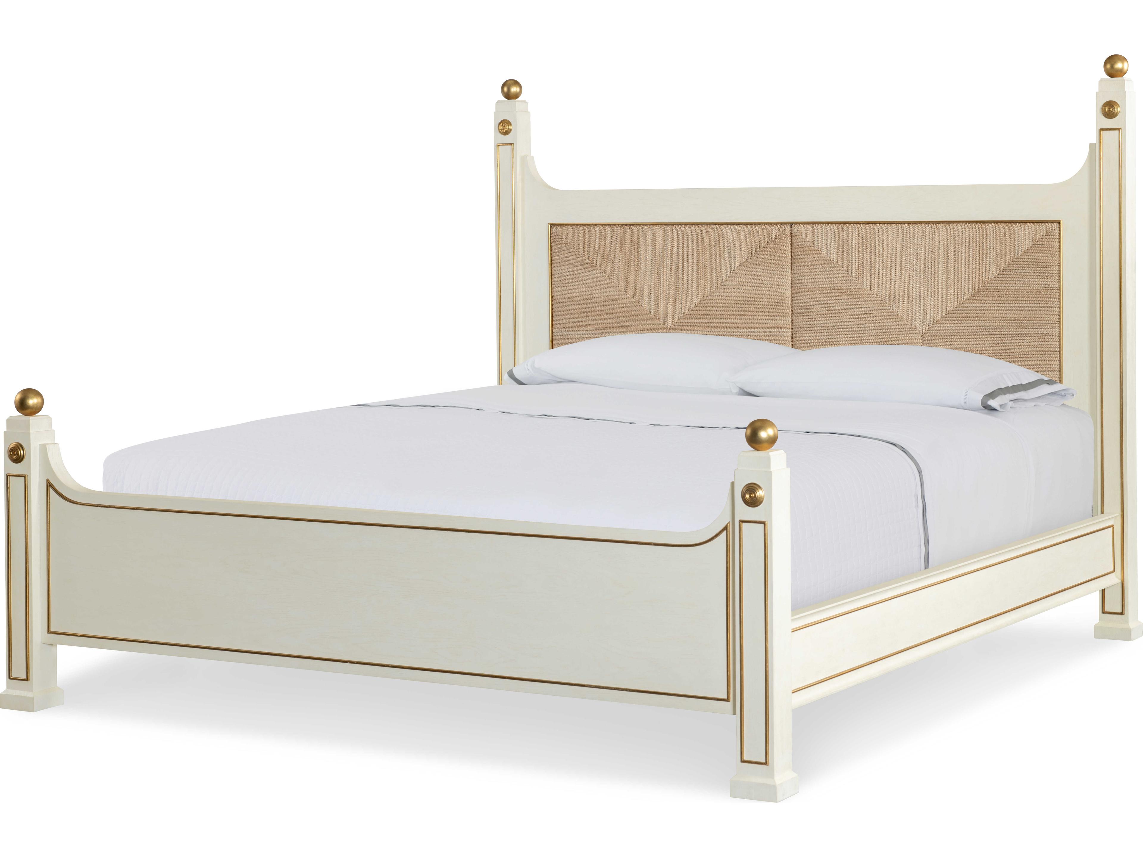 Mg White Wood Queen Panel Bed
