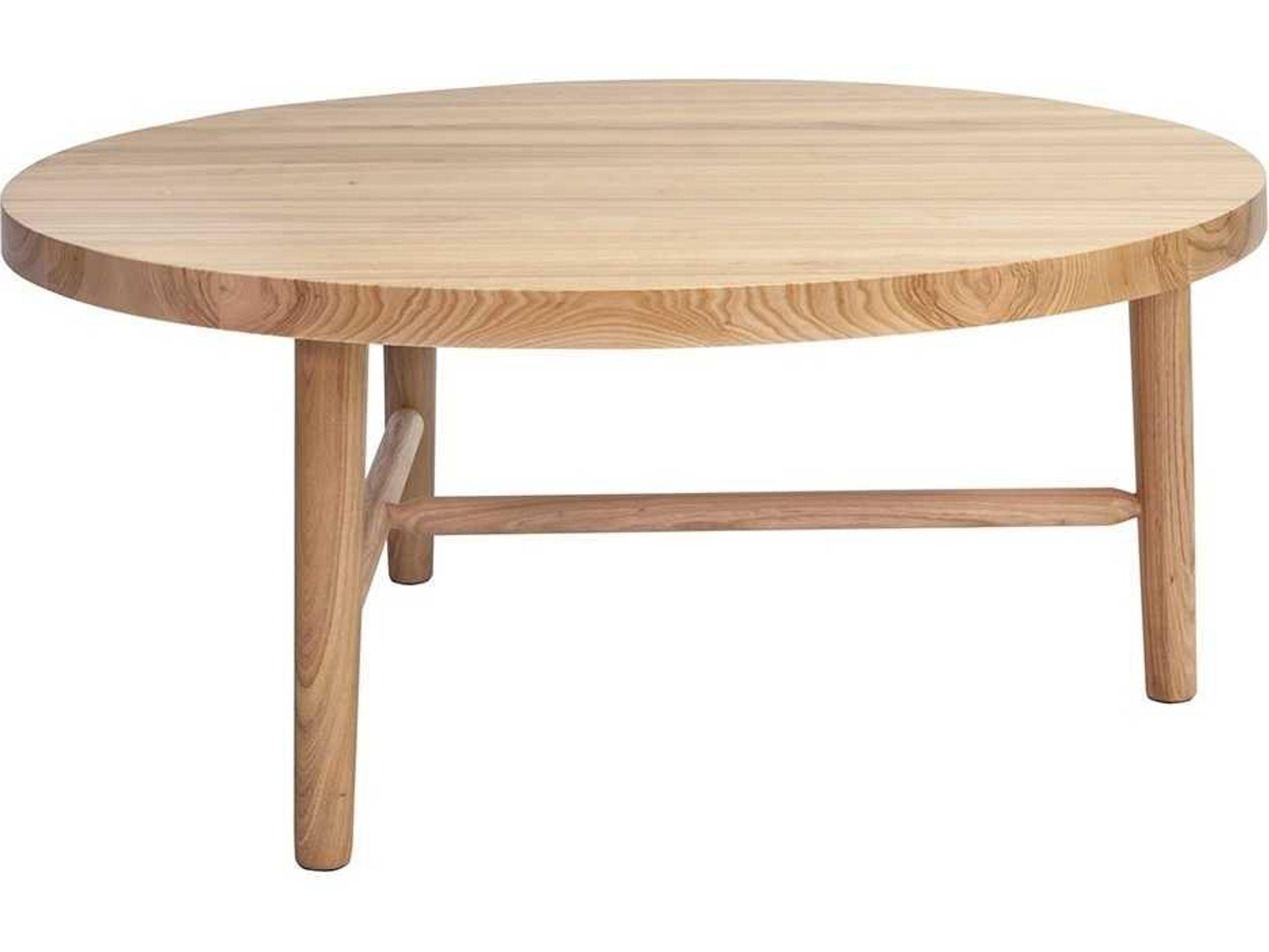 Mash Studios Round Wood Matte Clear Lacquer Coffee Table