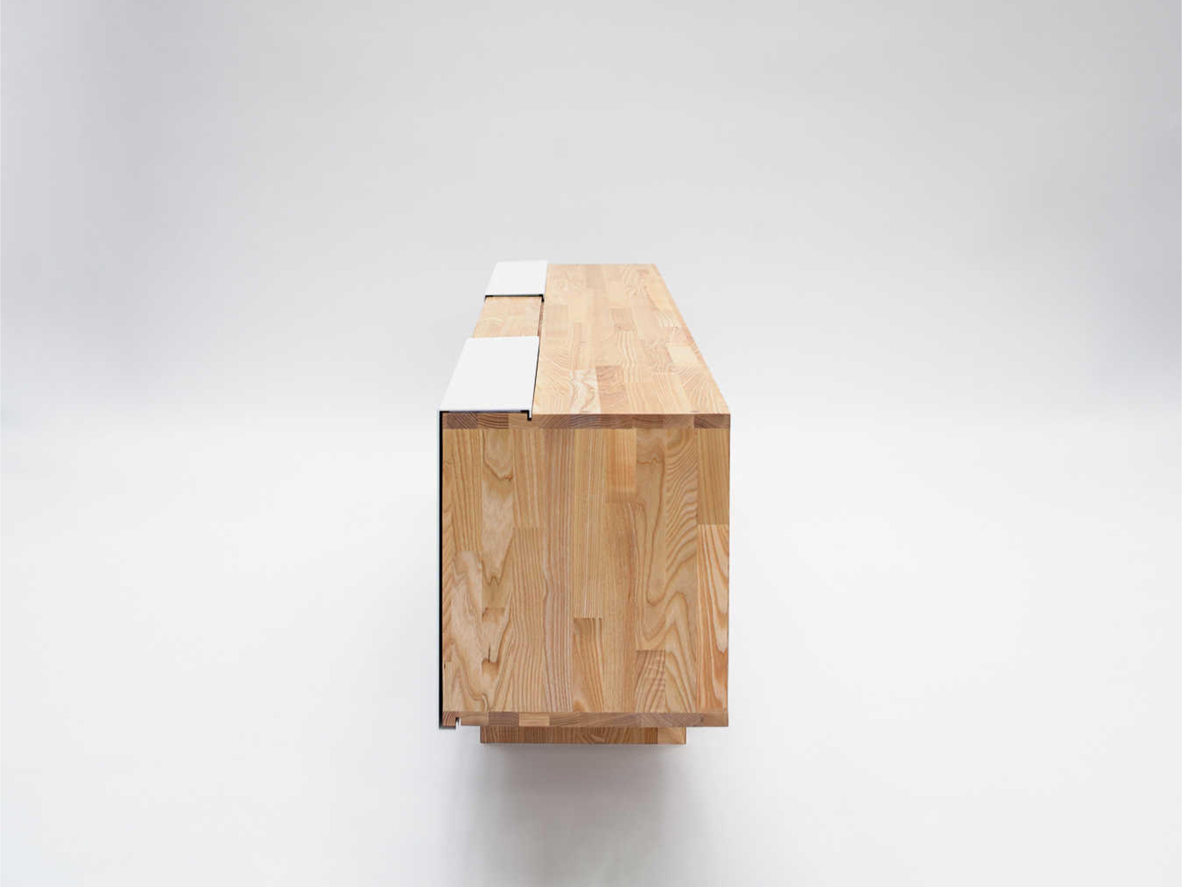 Mash Studios Rectangular Wood Ash Matte White Console Table