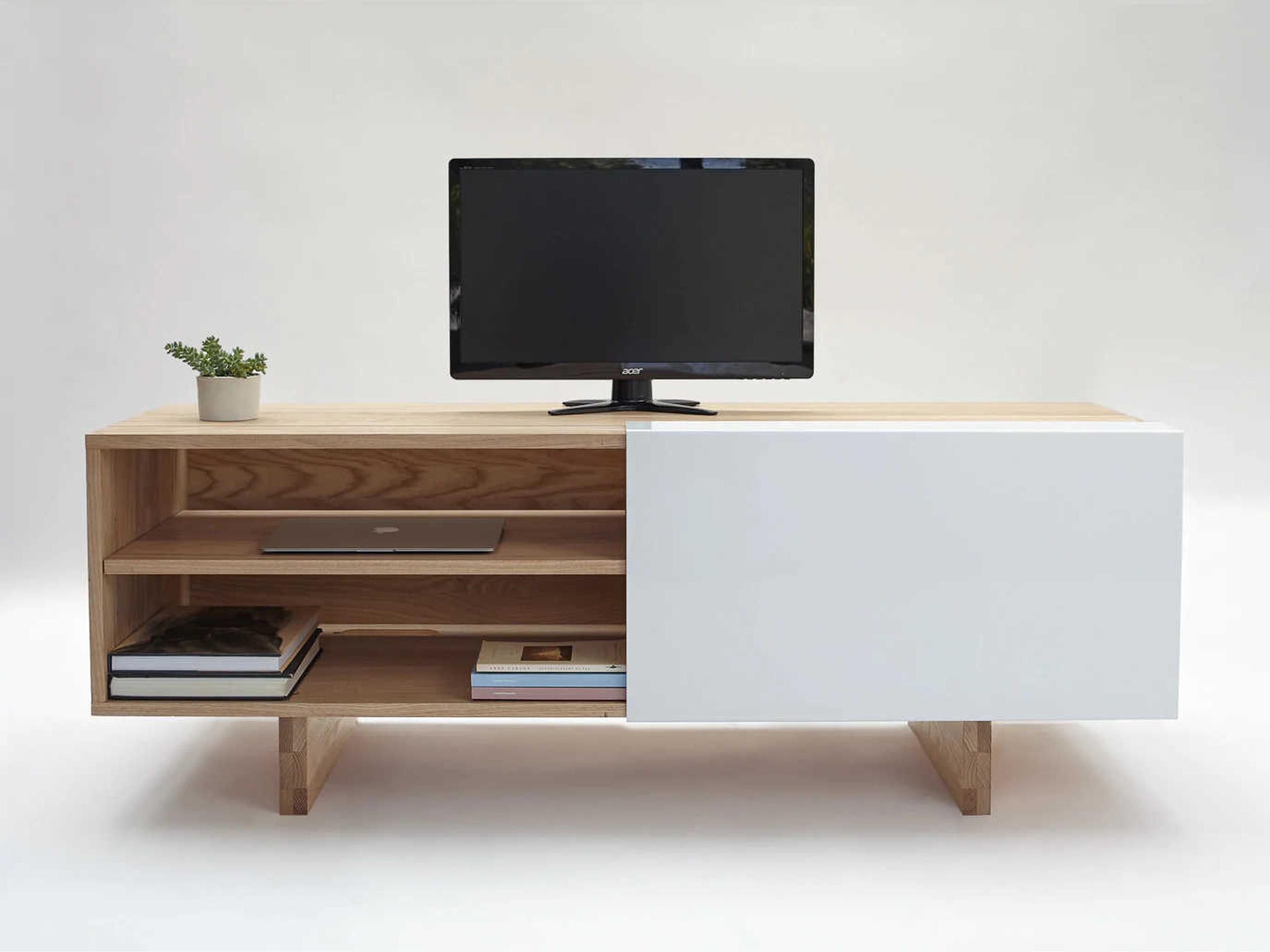 Mash Studios 58" Ash Wood Matte White Media Console