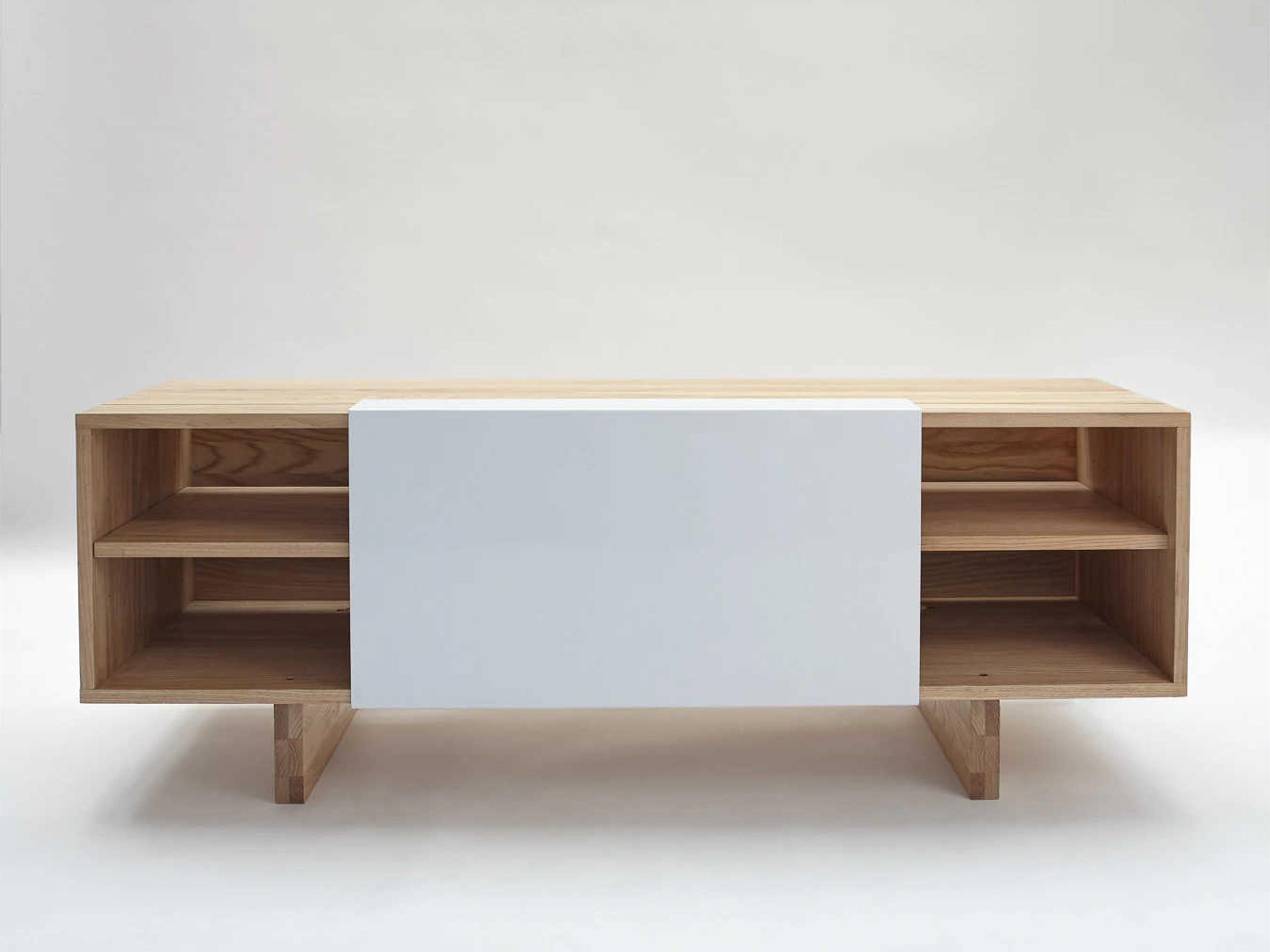 Mash Studios 58" Ash Wood Matte White Media Console