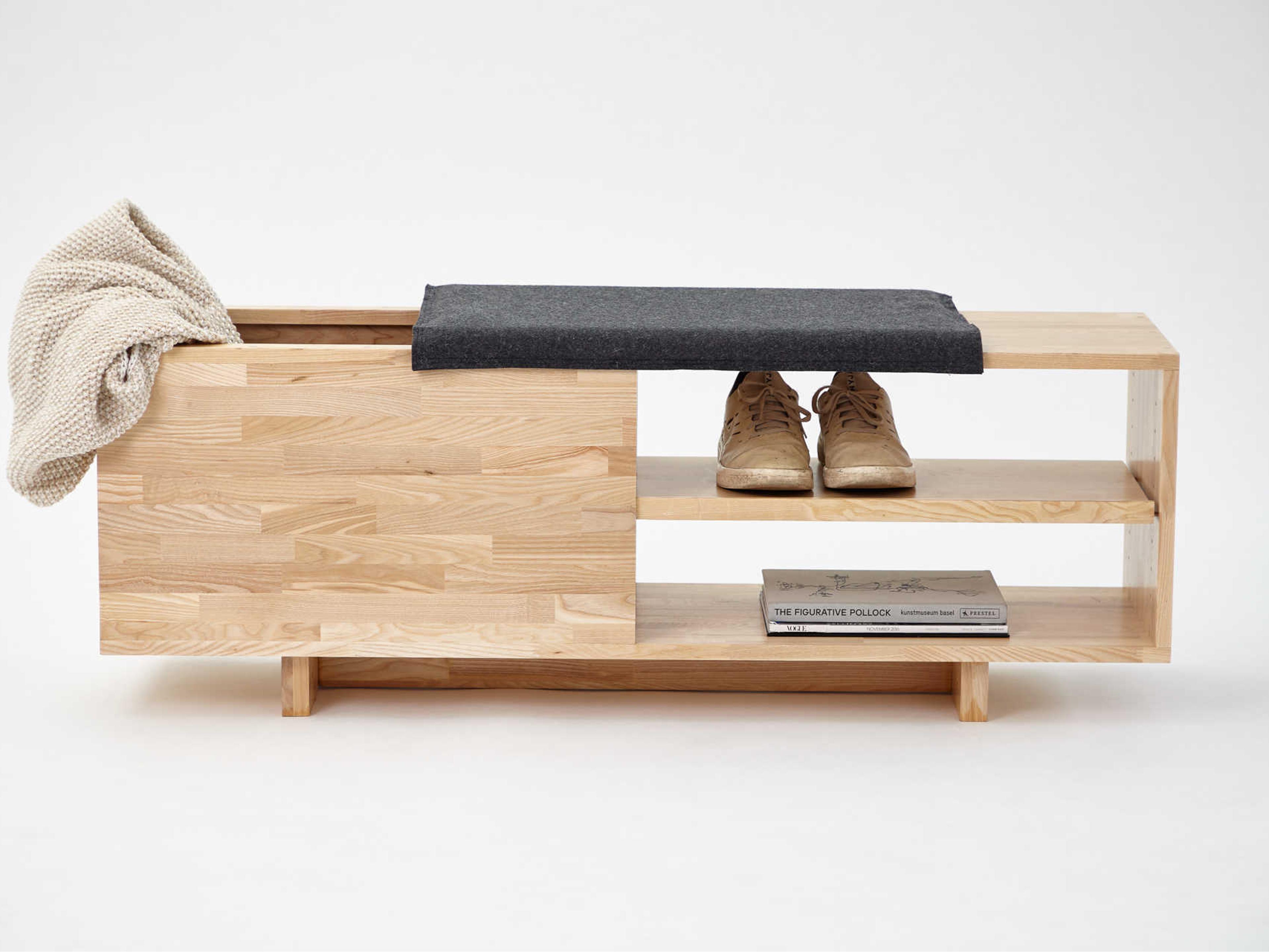 Mash Studios Ash Black Upholstered Accent Bench