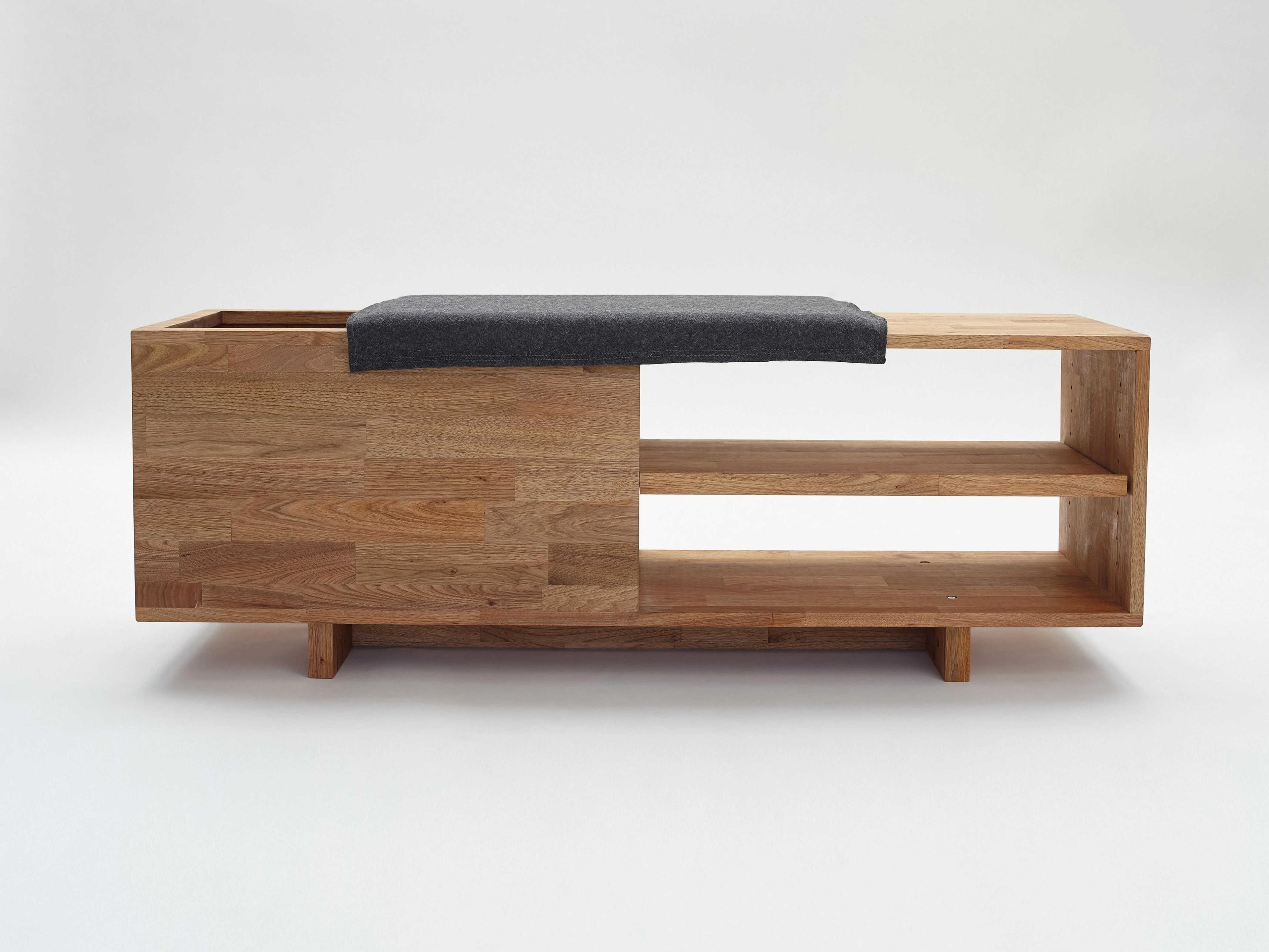 Mash Studios Walnut Brown Upholstered Accent Bench