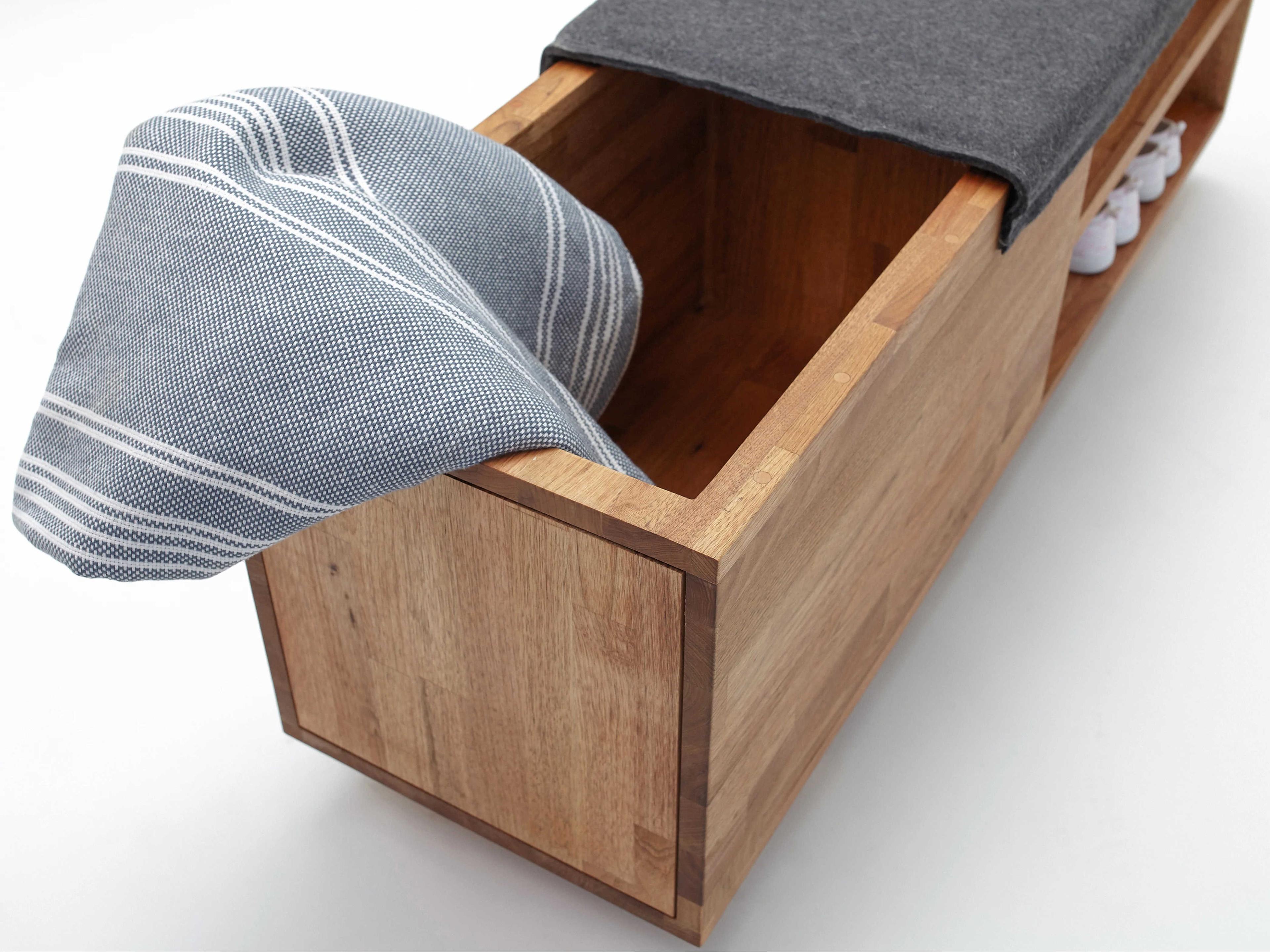 Mash Studios Walnut Brown Upholstered Accent Bench