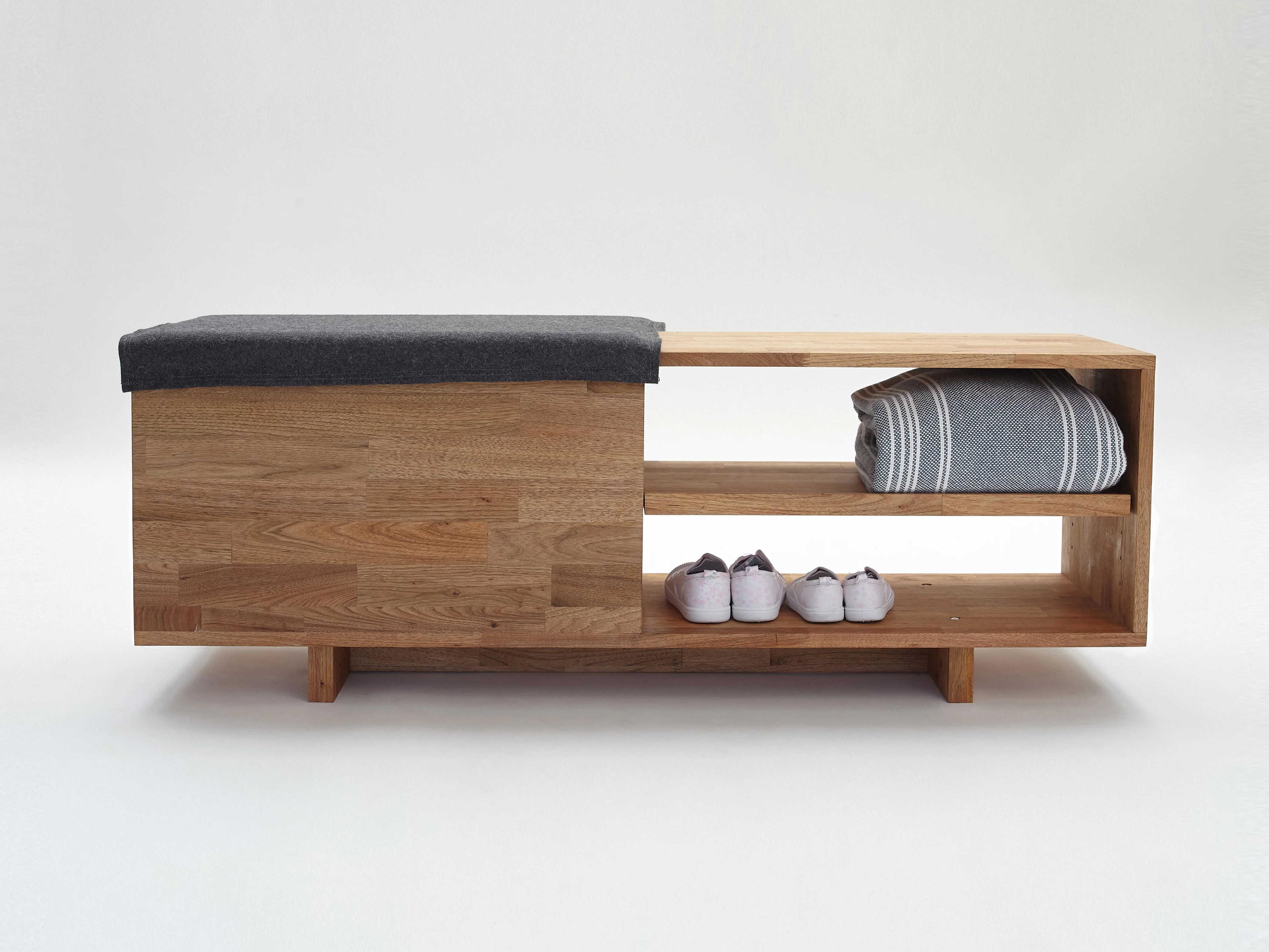 Mash Studios Walnut Brown Upholstered Accent Bench