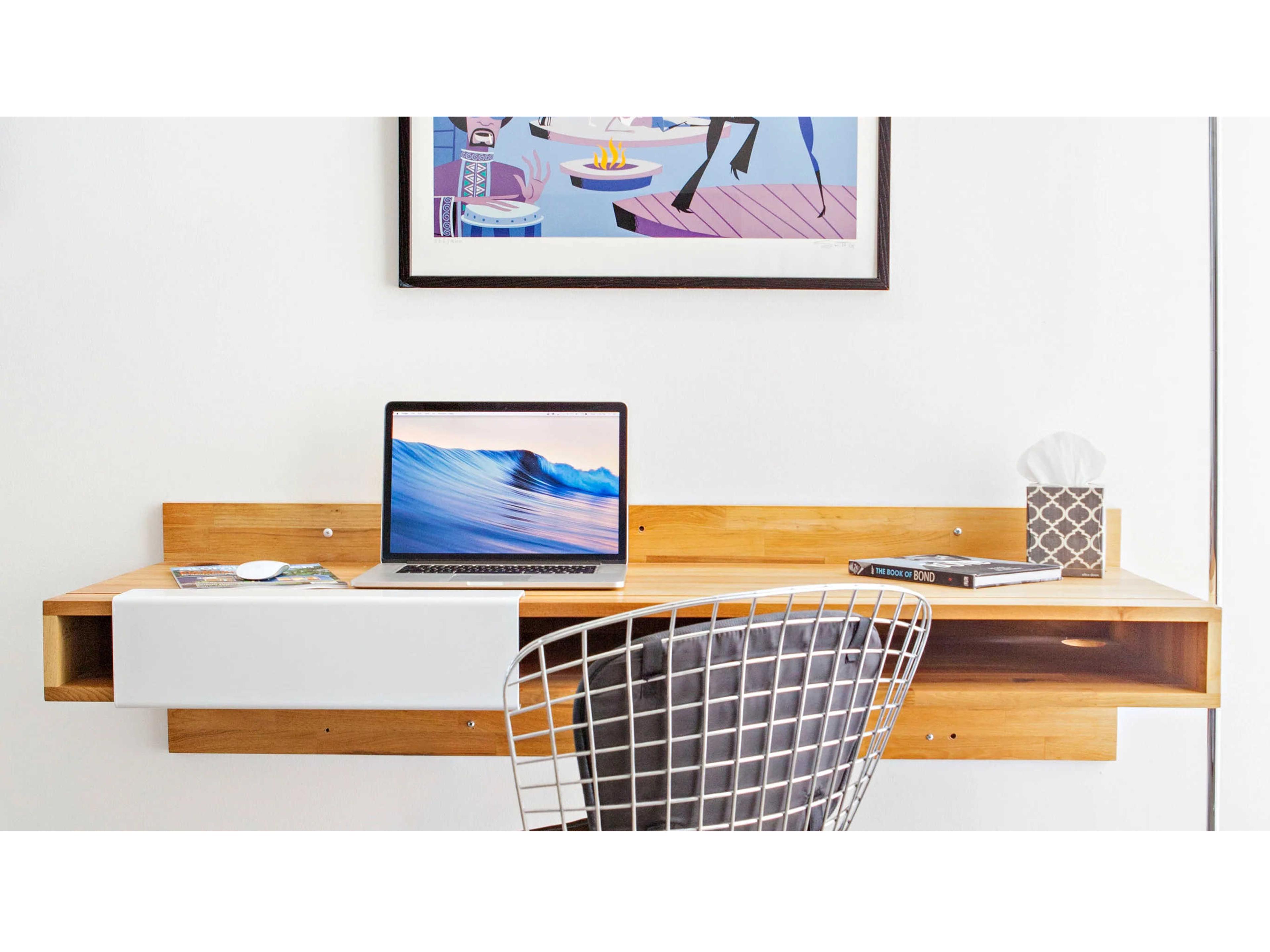 Mash Studios Floating Walnut White Brown Ash Wood Desk