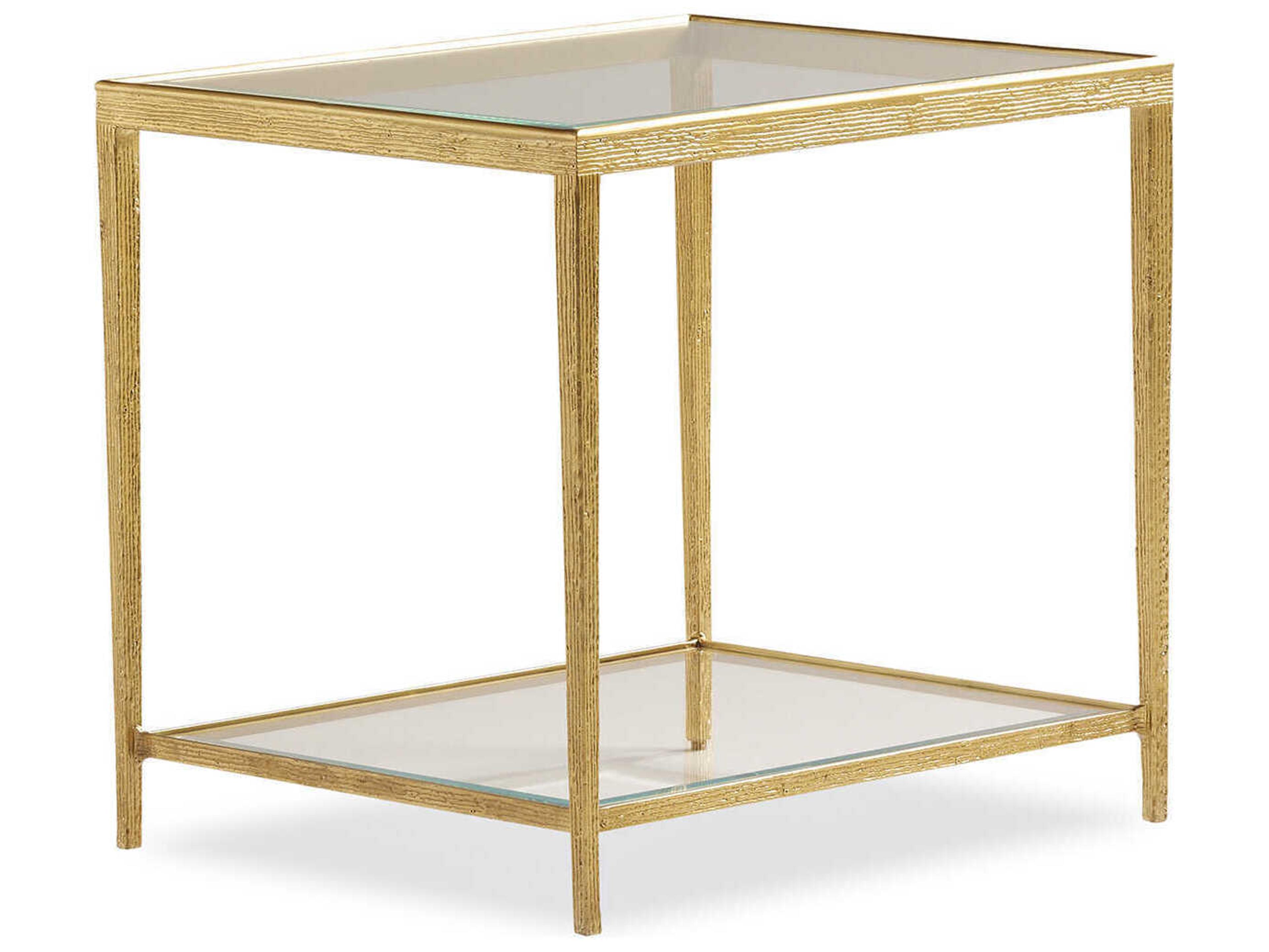 Jinx Glass Brass End Table