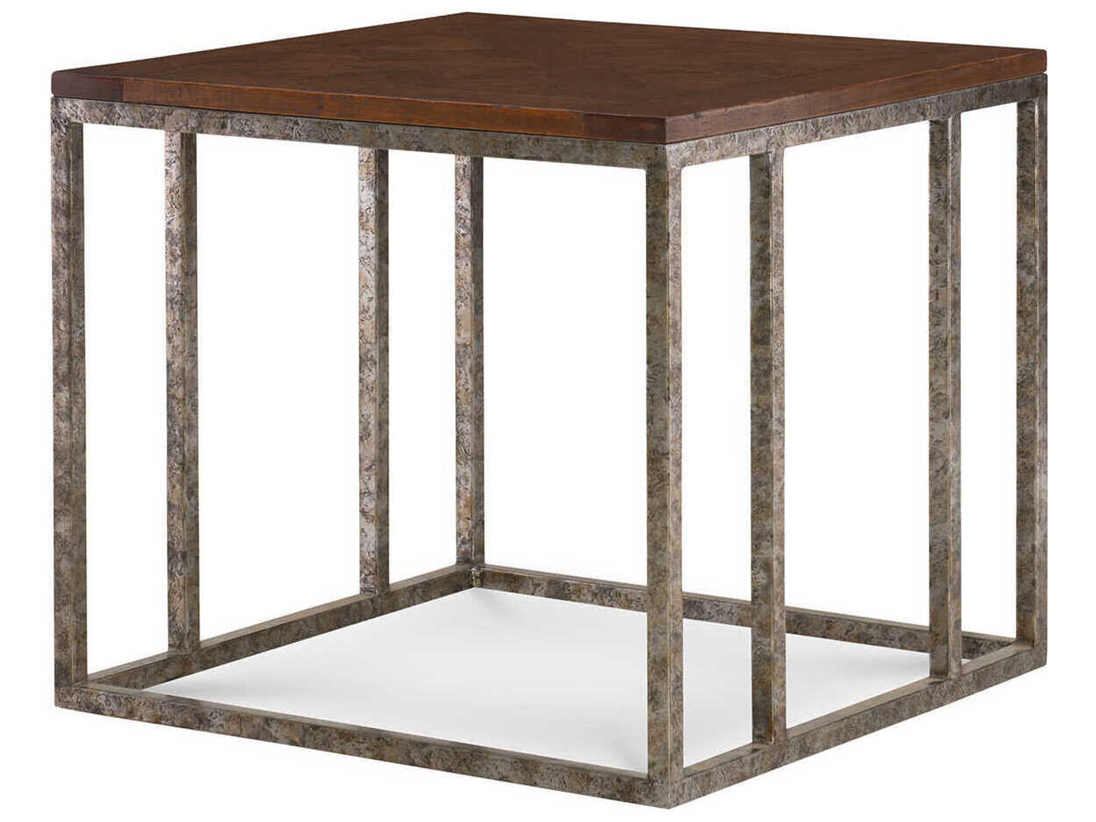 Amon Square Wood Waxed Antique End Table