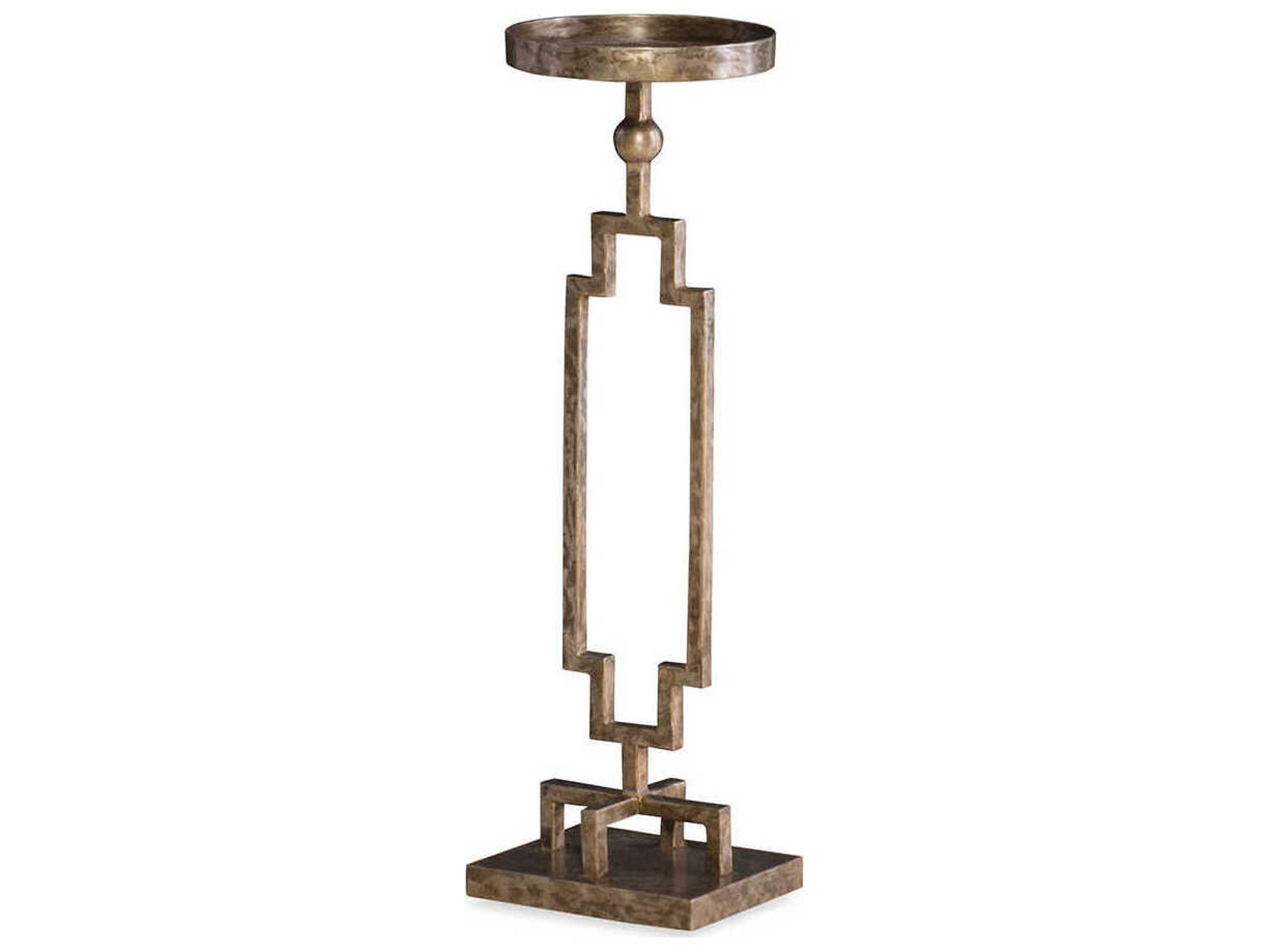 Maitland Smith Solar 8" Round Metal Forged Iron End Table