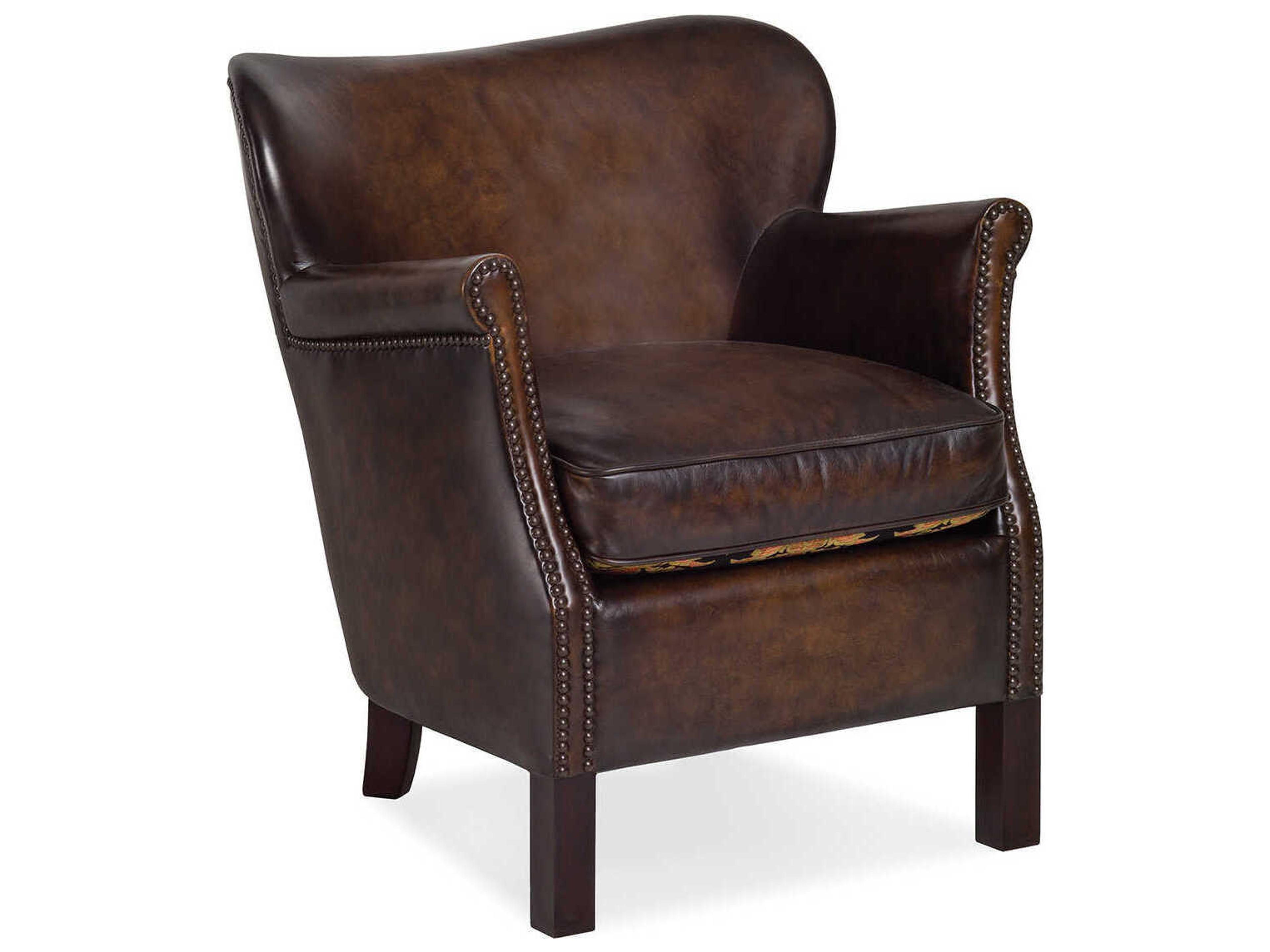 Maitland Smith Malcolm Brown Leather Accent Chair