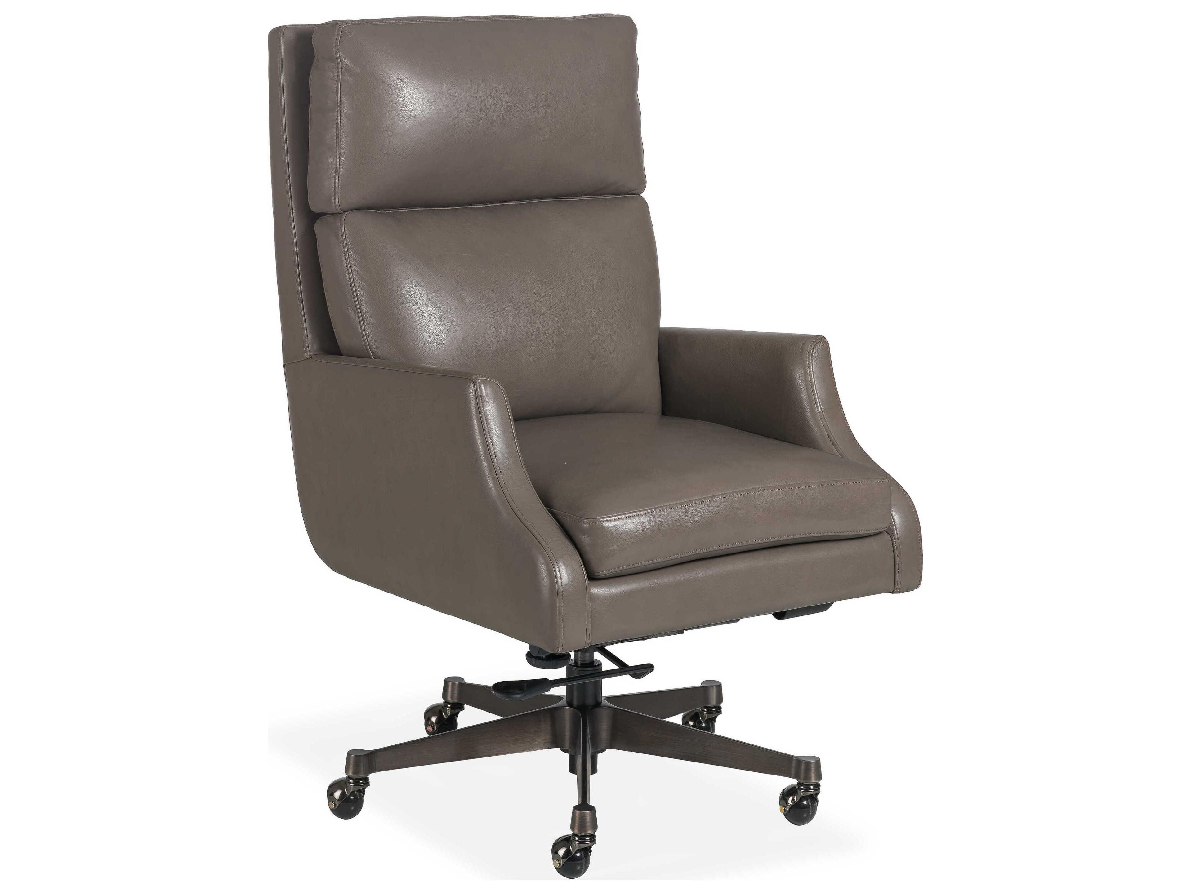 Lail Gray Leather Adjustable Swivel Tilt Executive Desk Chair