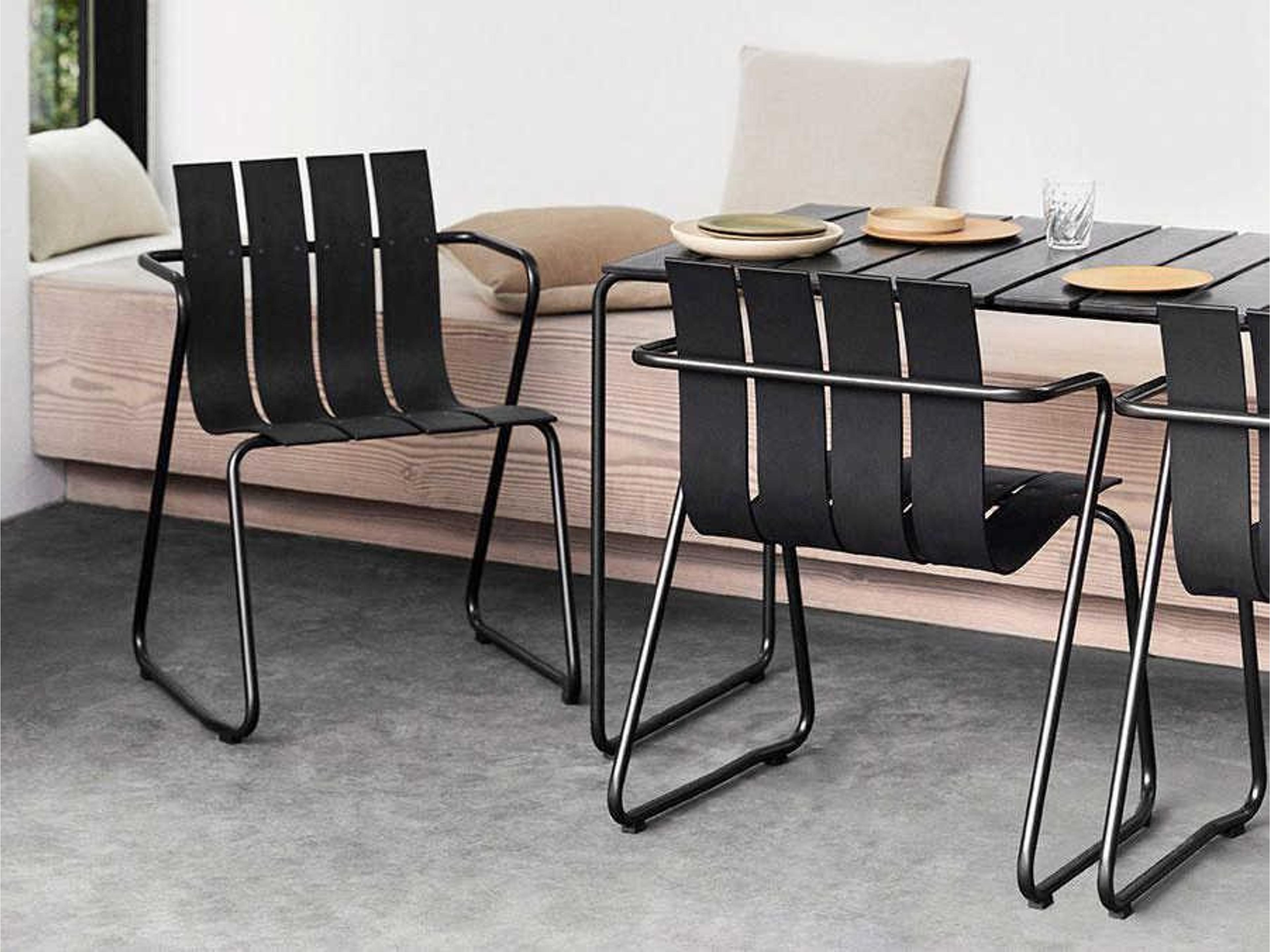 Mater Outdoor Ocean Black Recycled Plastic Rectangular Dining Table