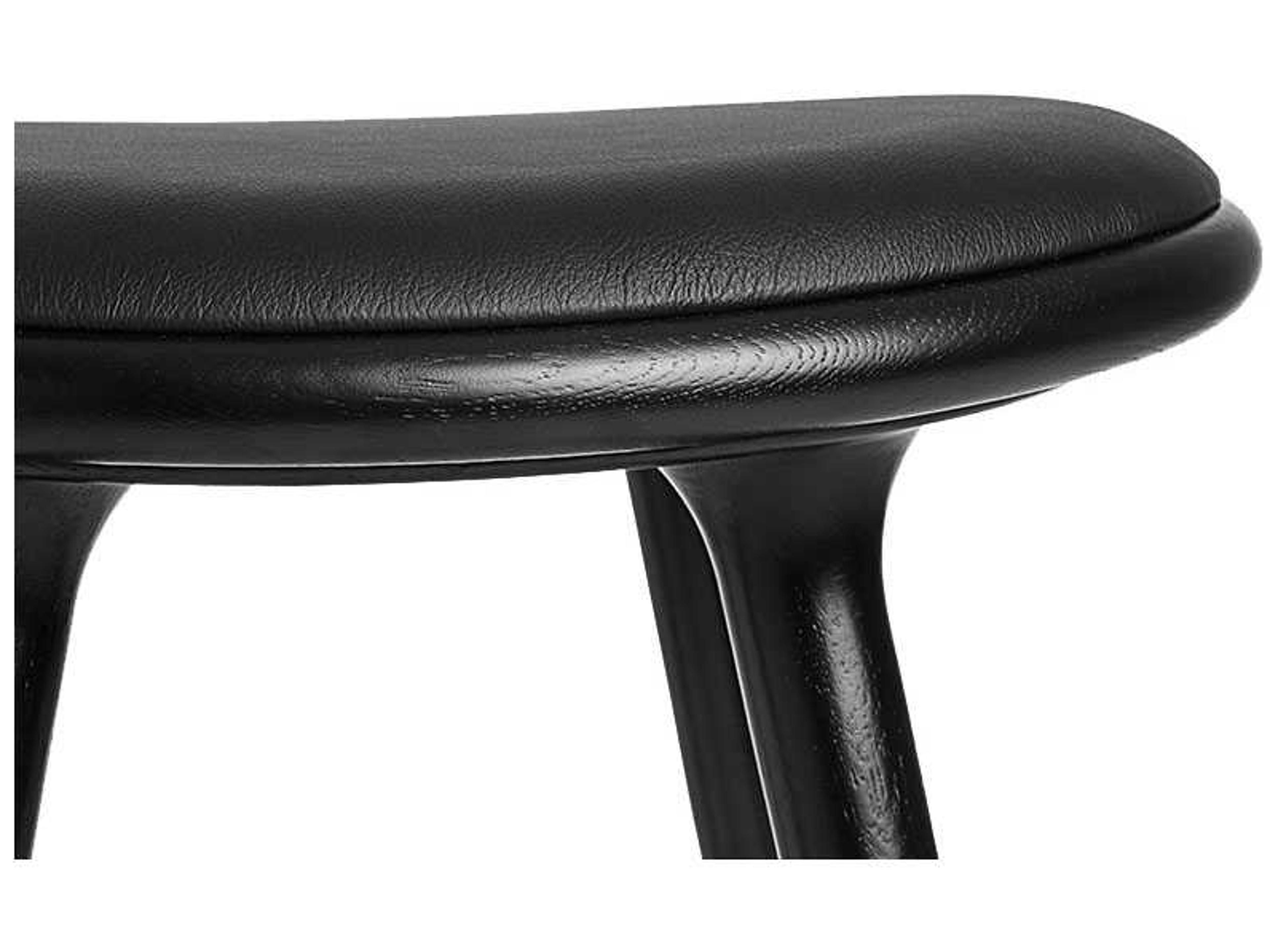 Mater Space Leather Black Stain Oak Bar Stool