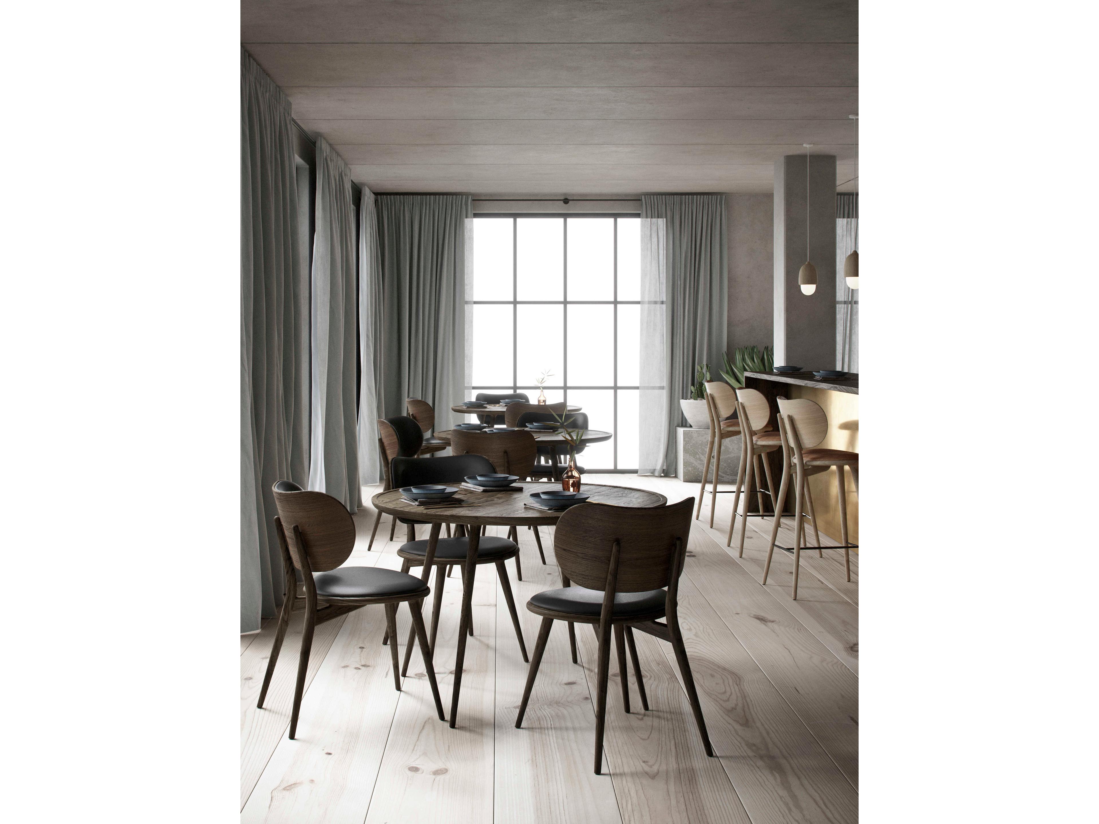 Mater Leather Brown Upholstered Side Dining Chair