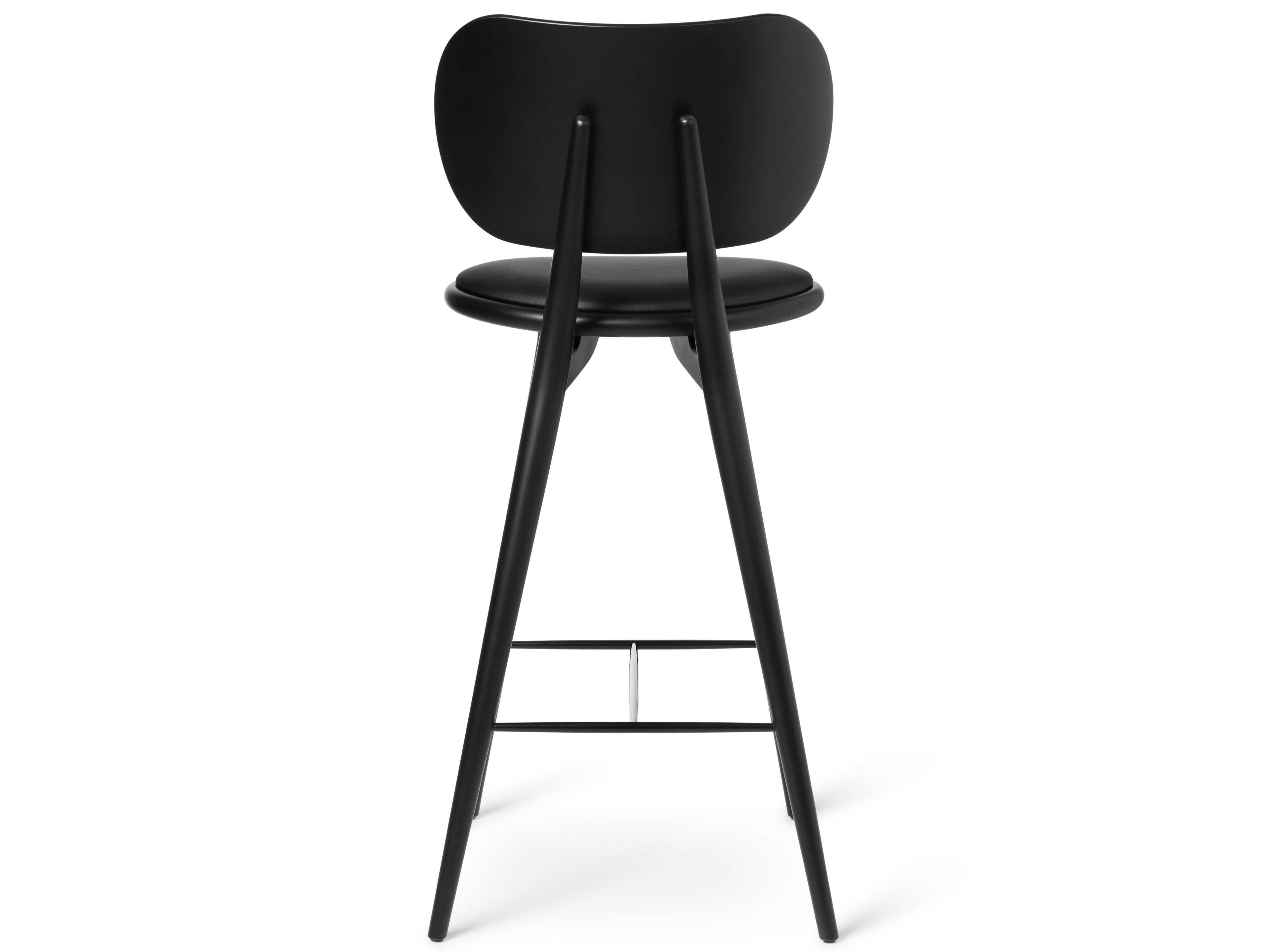 Mater Leather Black Stain Bar Stool