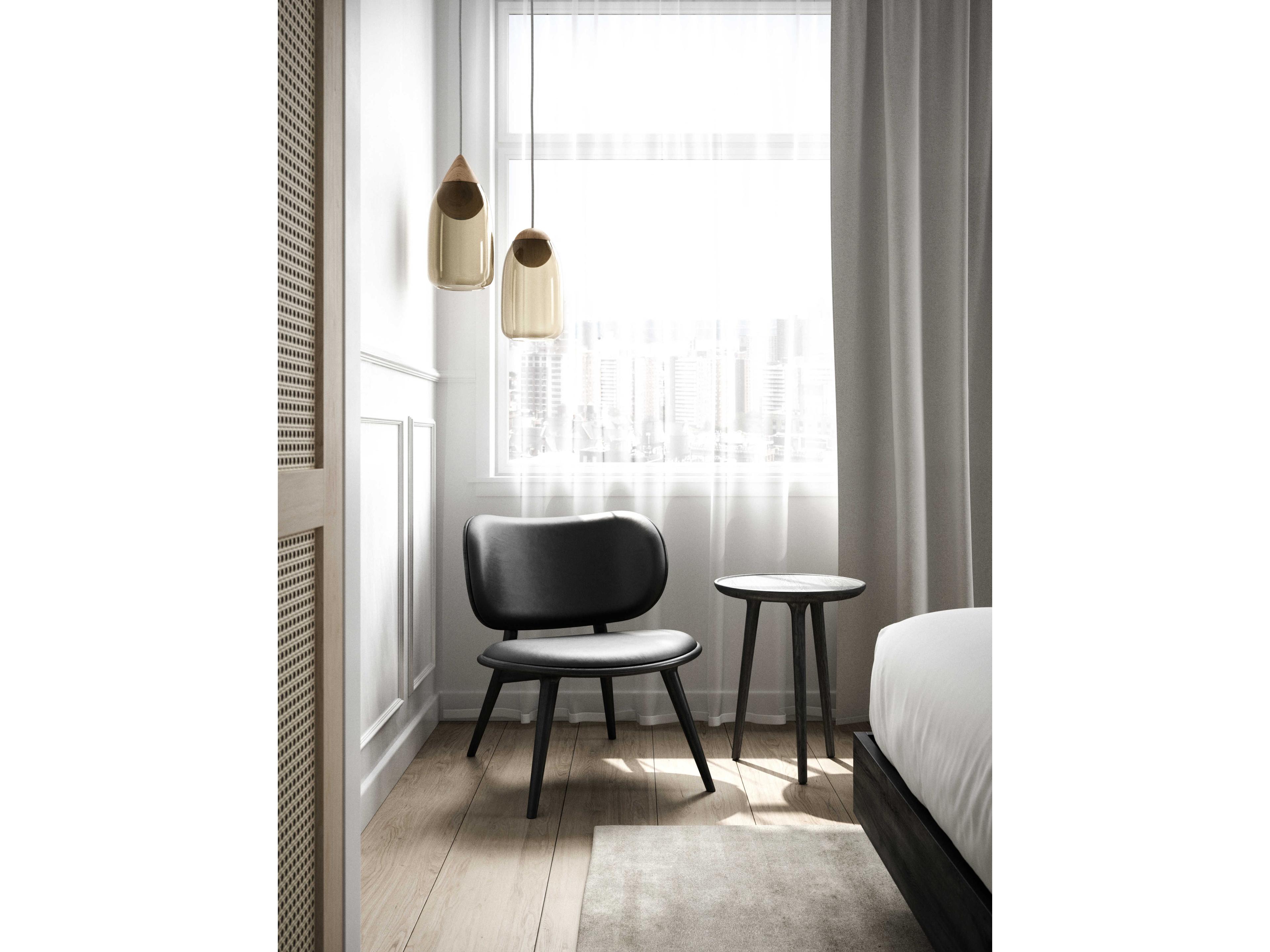 Mater Black Leather Accent Chair